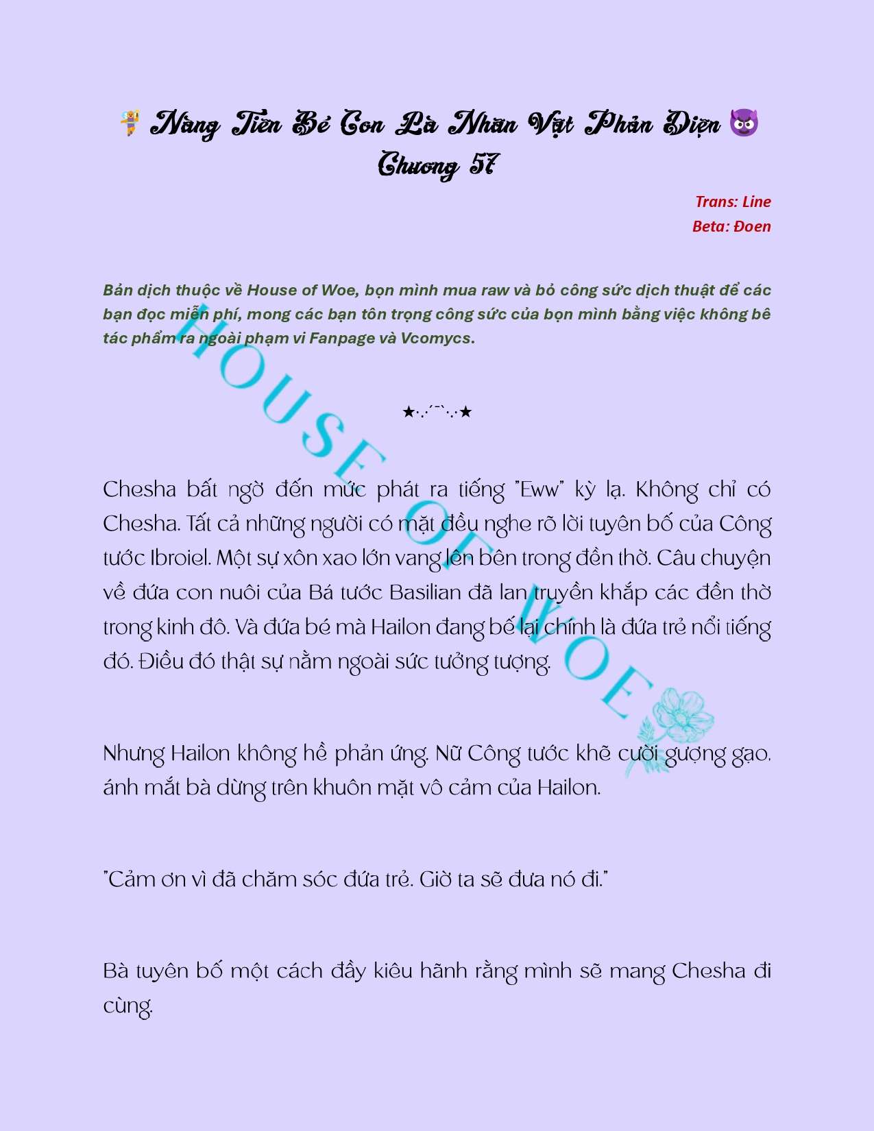 [NOVEL] NÀNG TIÊN BÉ CON LÀ NHÂN VẬT PHẢN DIỆN Chap 57 - Next Chap 58