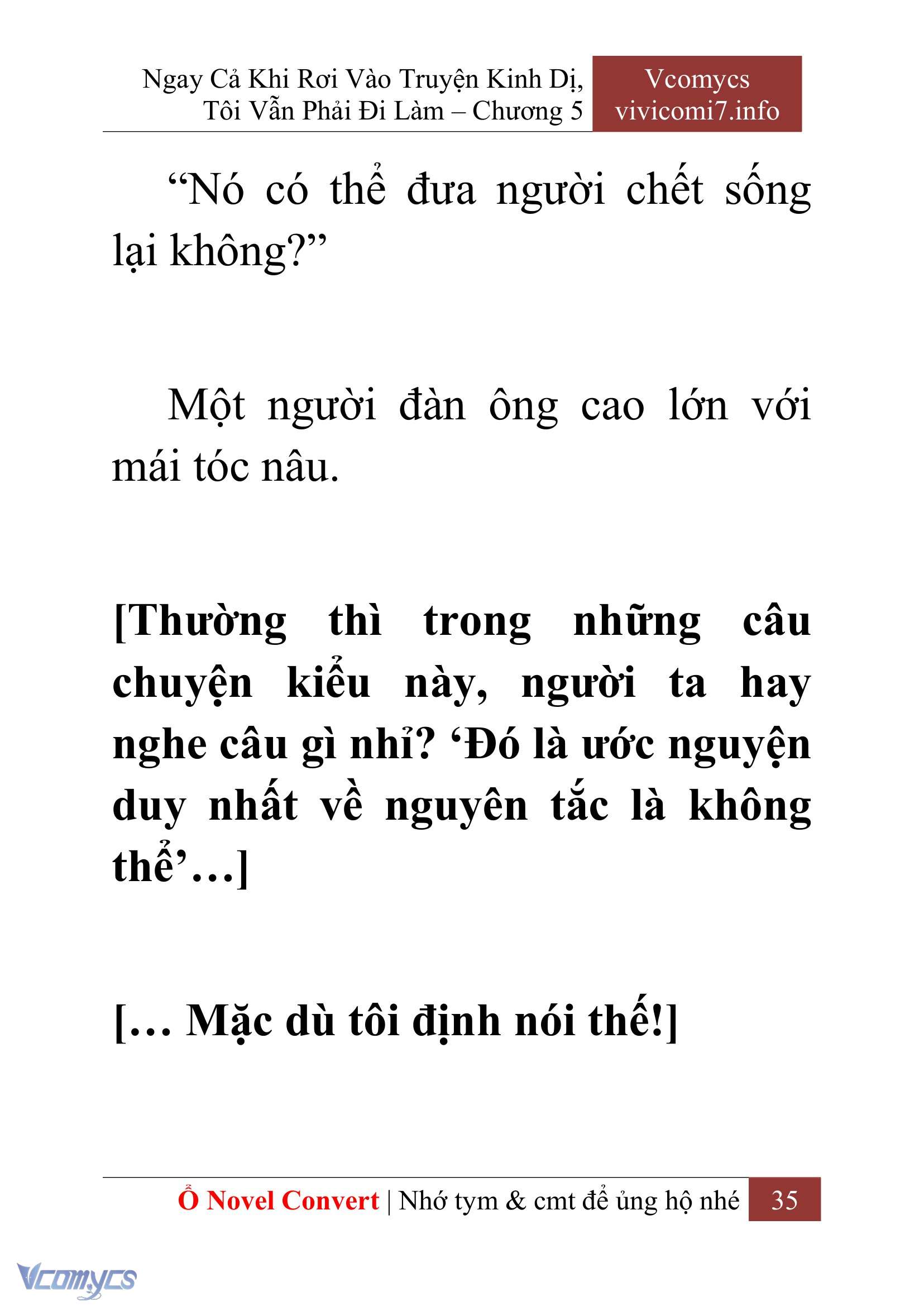 [Novel] Ngay Cả Khi Rơi Vào Truyện Kinh Dị, Tôi Vẫn Phải Đi Làm Chap 5 - Next Chap 6