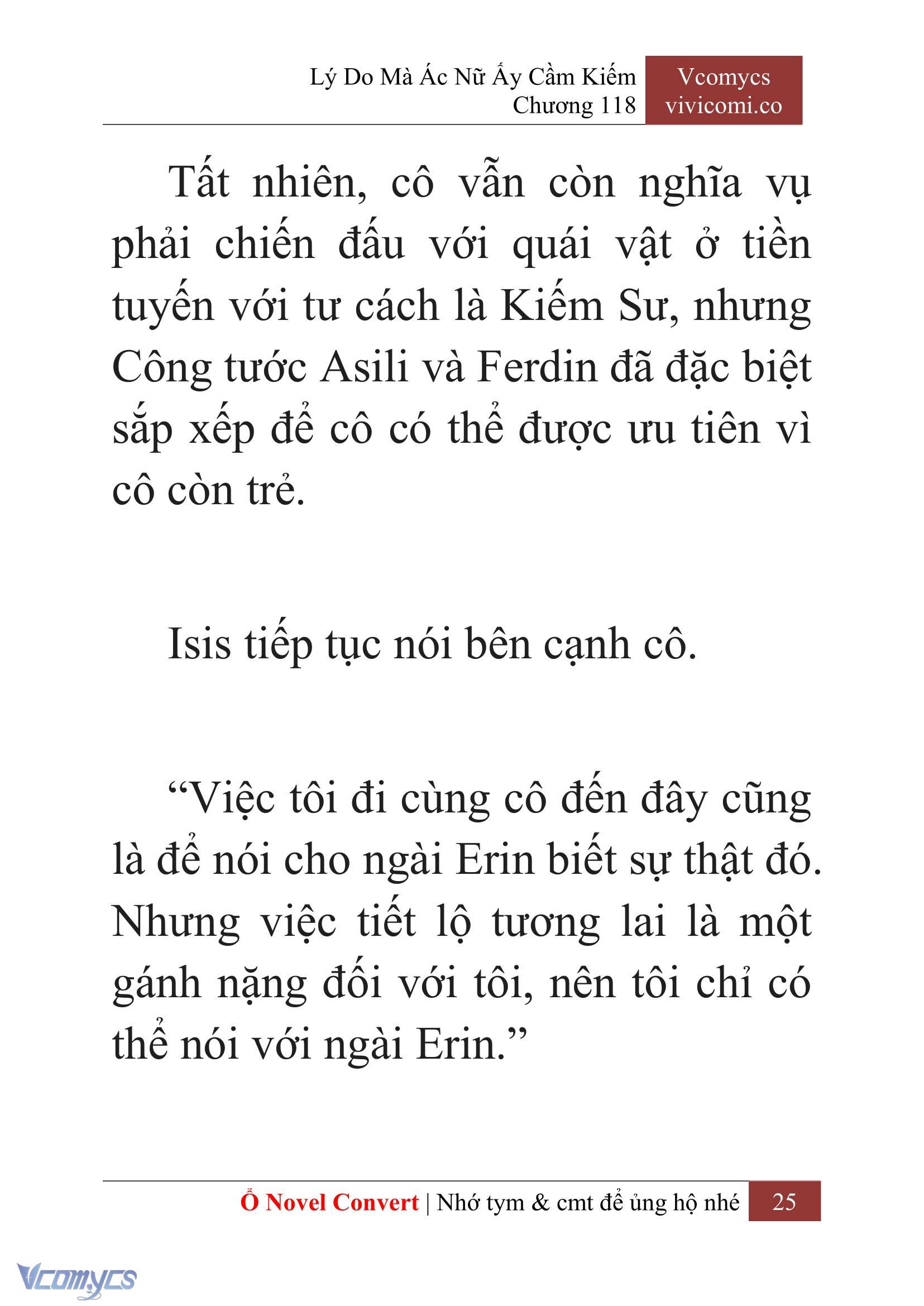 [Novel] Lý Do Mà Ác Nữ Ấy Cầm Kiếm Chap 118 - Trang 2