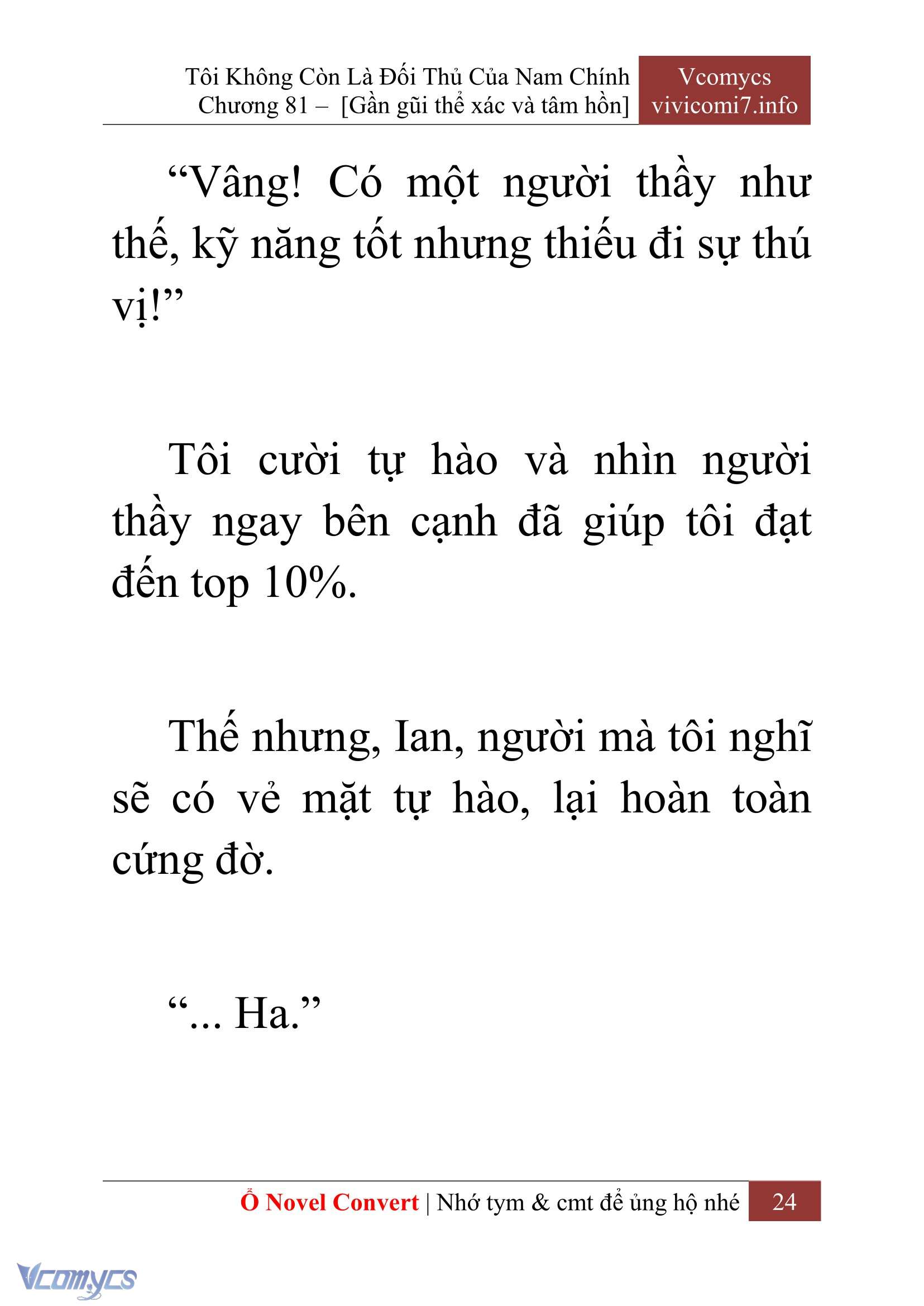 [Novel] Tôi Không Còn Là Đối Thủ Của Nam Chính Chap 81 - Next 