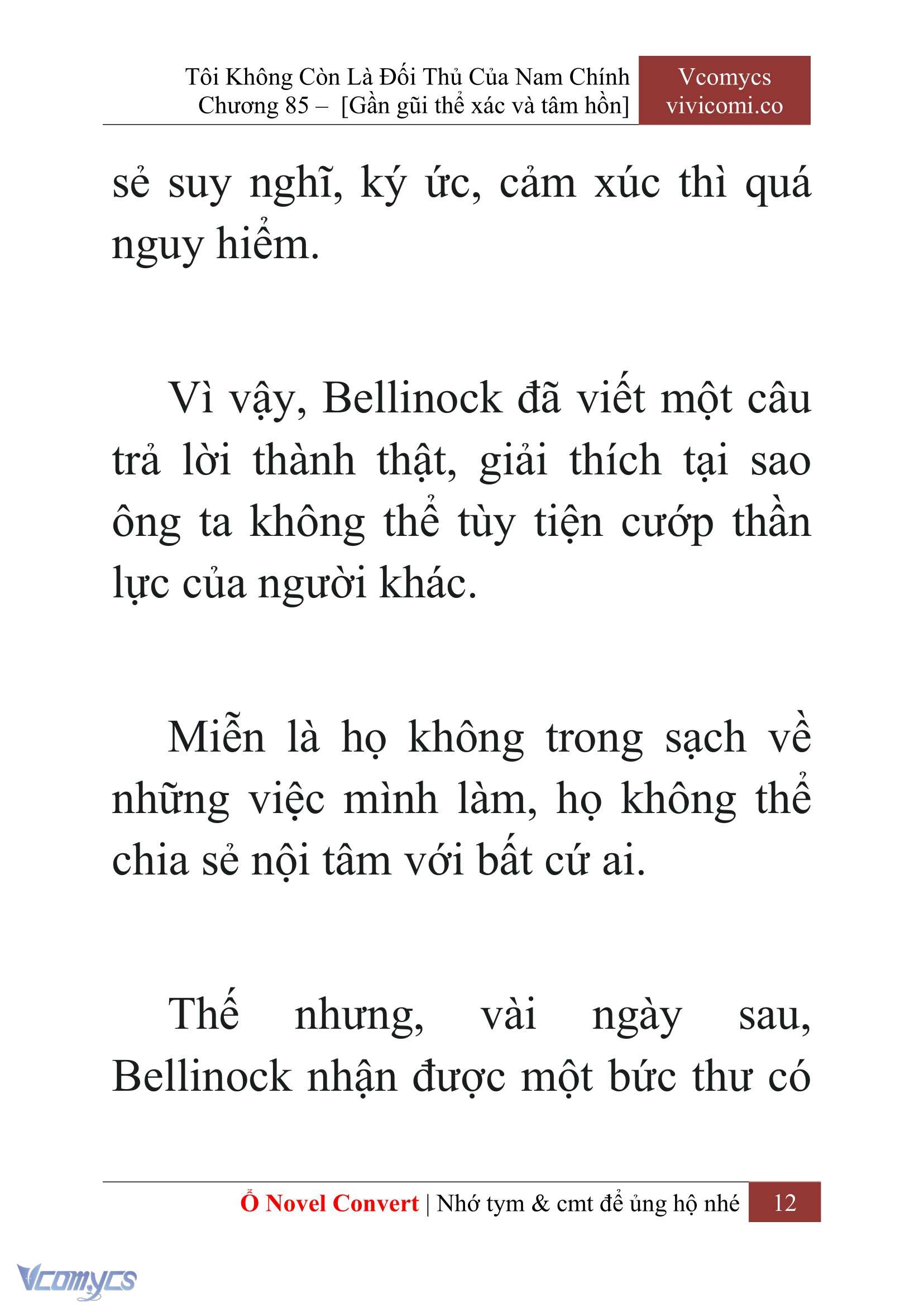 [Novel] Tôi Không Còn Là Đối Thủ Của Nam Chính Chap 85 - Next 