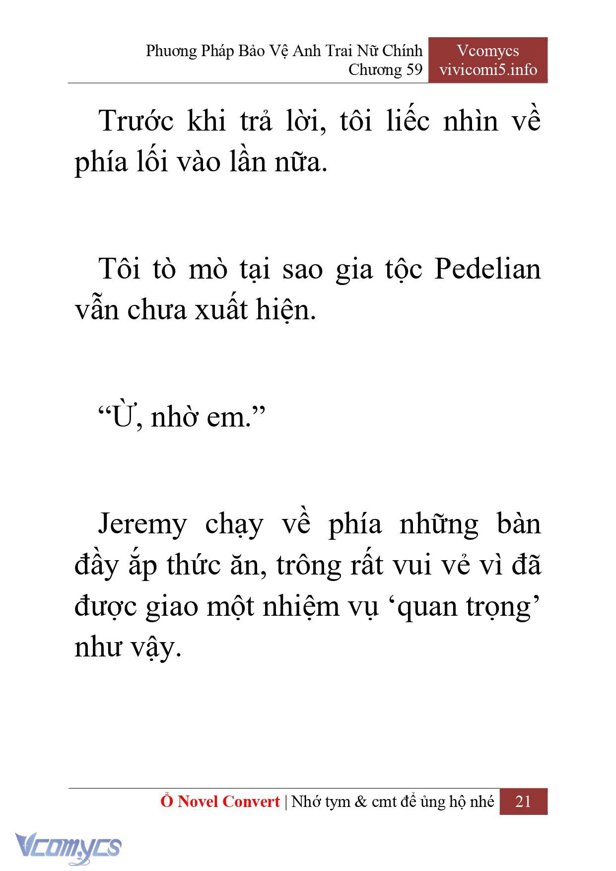 [Novel] Phương Pháp Bảo Vệ Anh Trai Nữ Chính Chap 59 - Trang 2