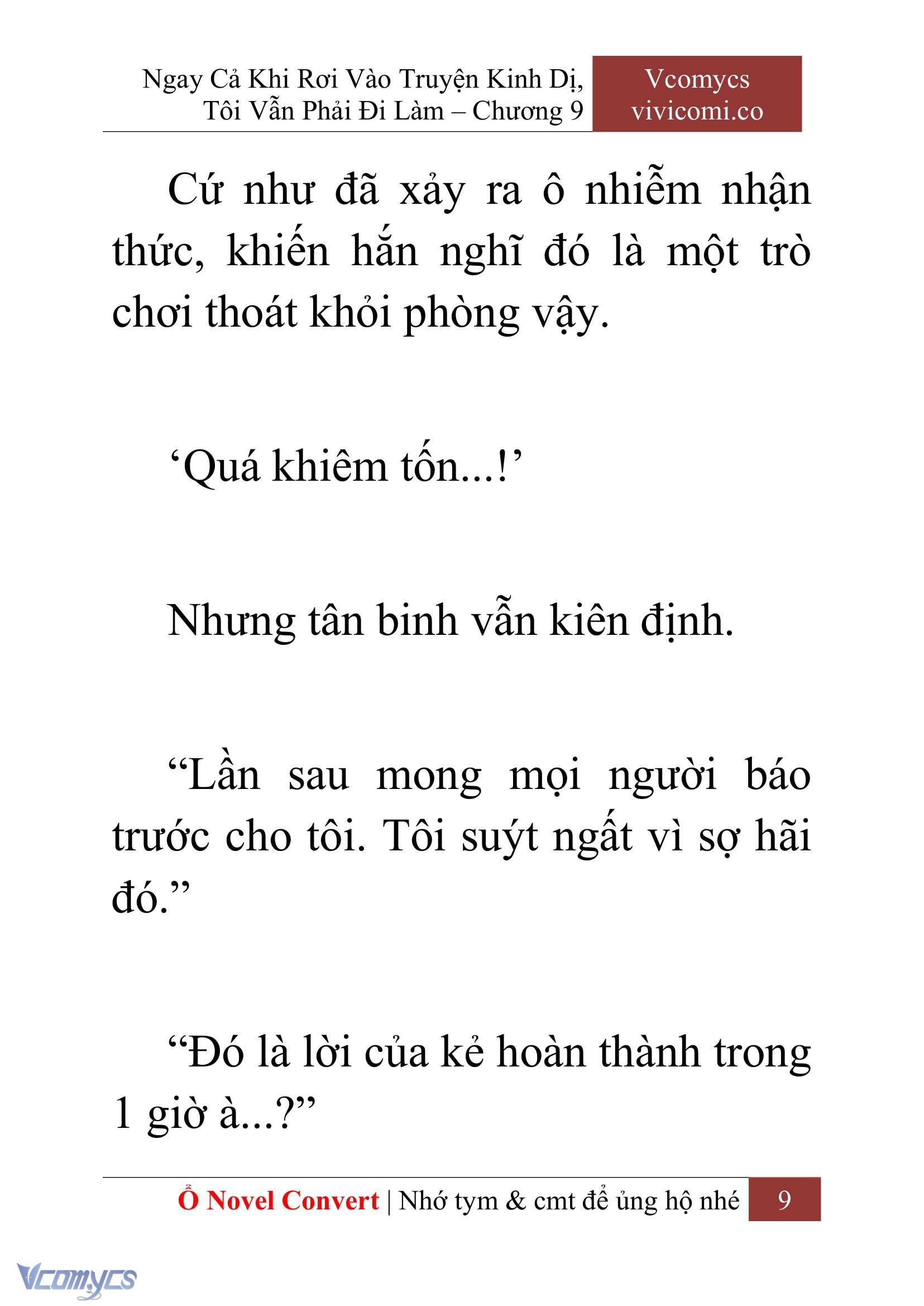 [Novel] Ngay Cả Khi Rơi Vào Truyện Kinh Dị, Tôi Vẫn Phải Đi Làm Chap 9 - Trang 2