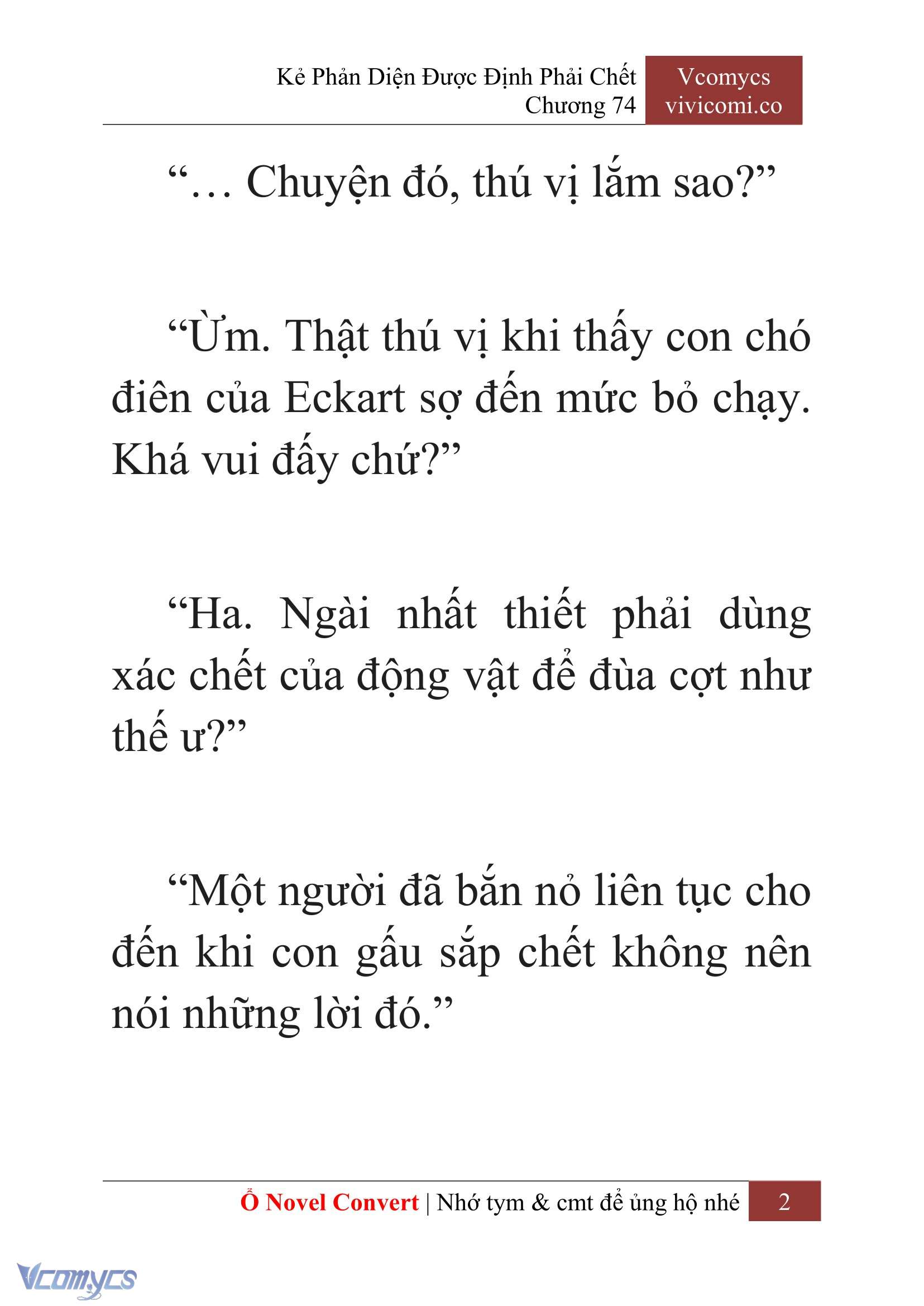 [Novel] Kẻ Phản Diện Được Định Phải Chết Chap 74 - Trang 2