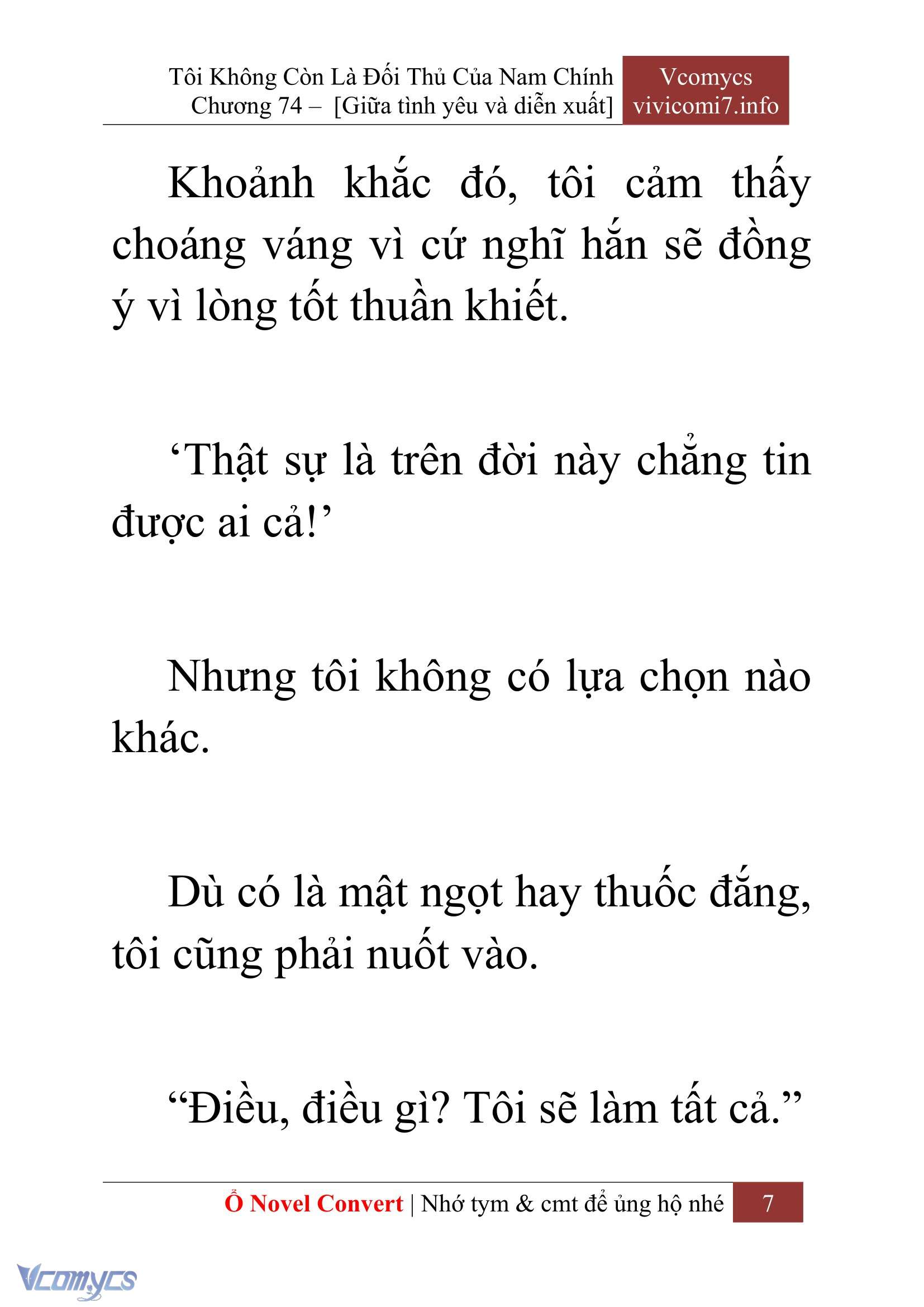 [Novel] Tôi Không Còn Là Đối Thủ Của Nam Chính Chap 74 - Trang 2