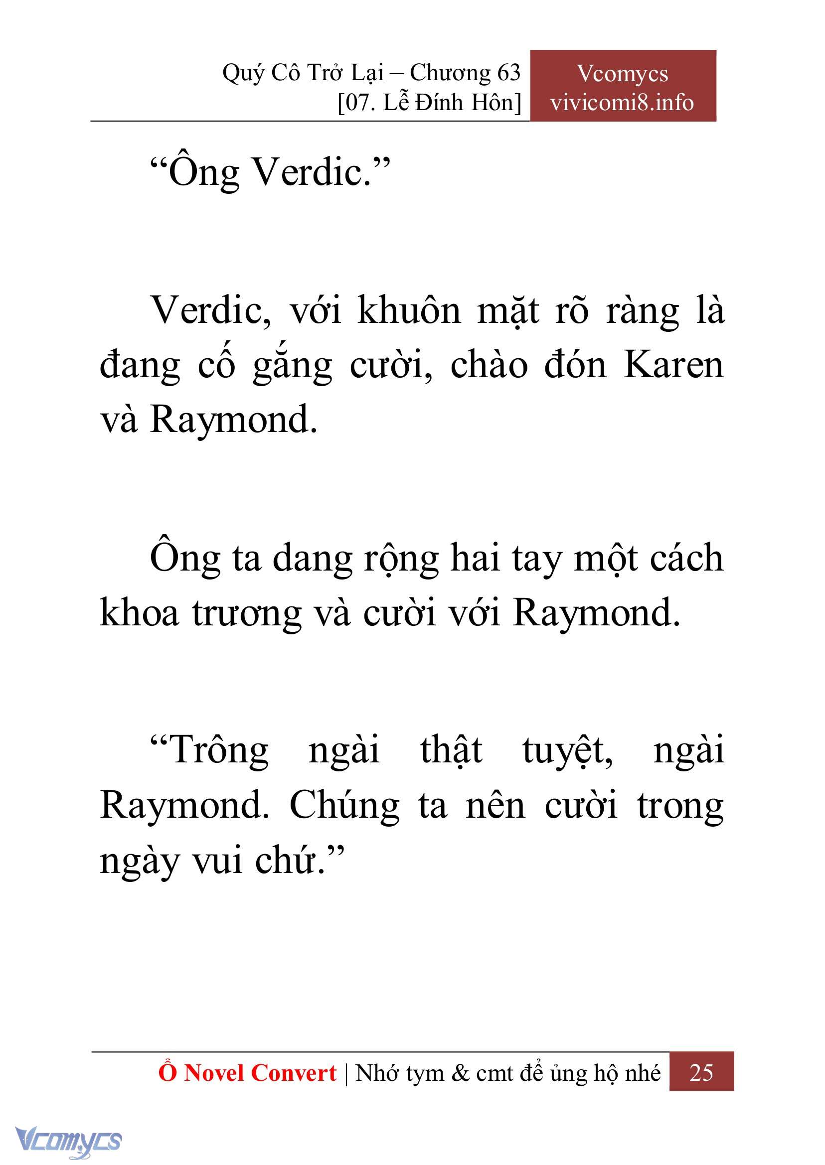 [Novel] Quý Cô Trở Lại Chap 63 - Next 