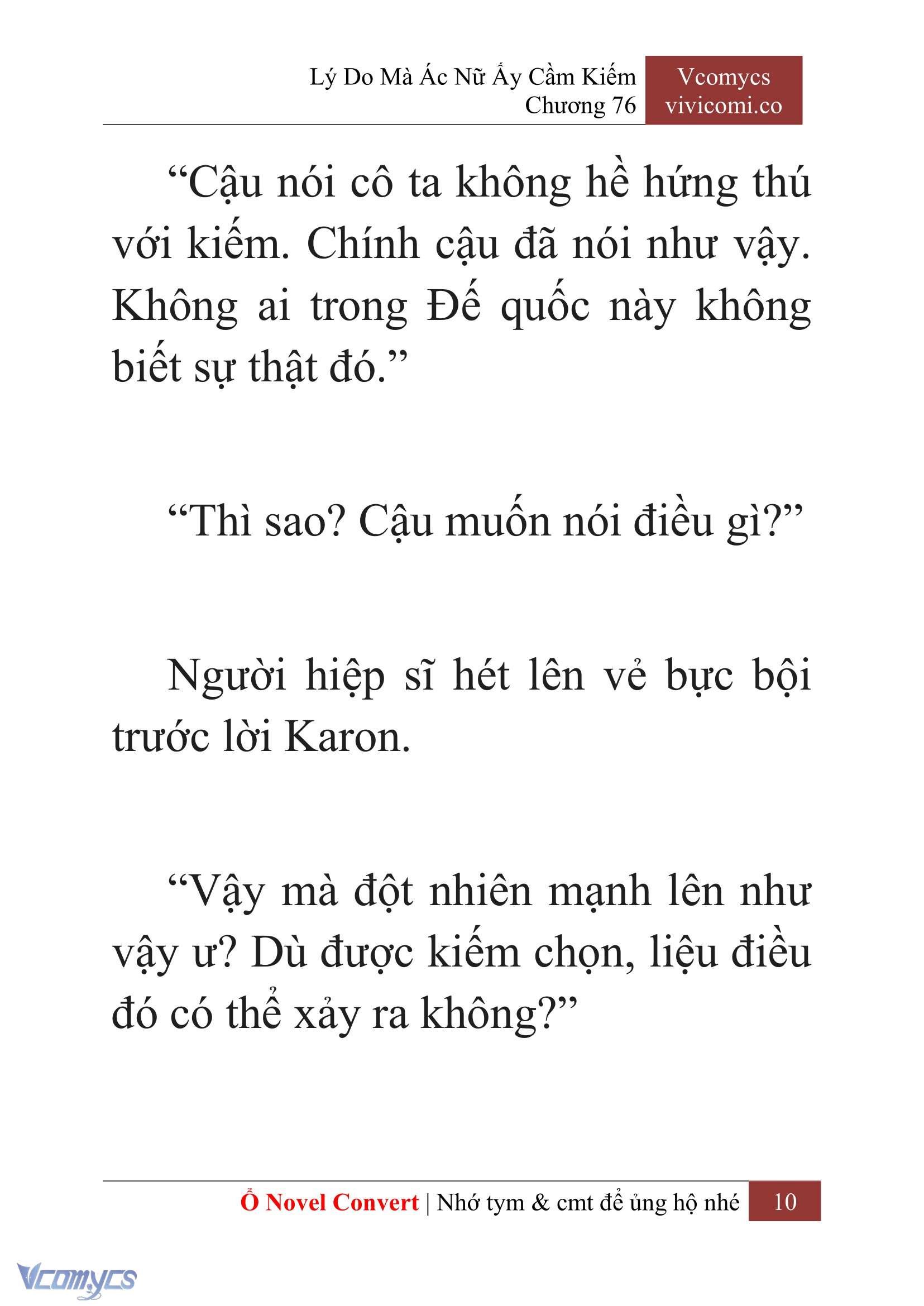 [Novel] Lý Do Mà Ác Nữ Ấy Cầm Kiếm Chap 76 - Trang 2