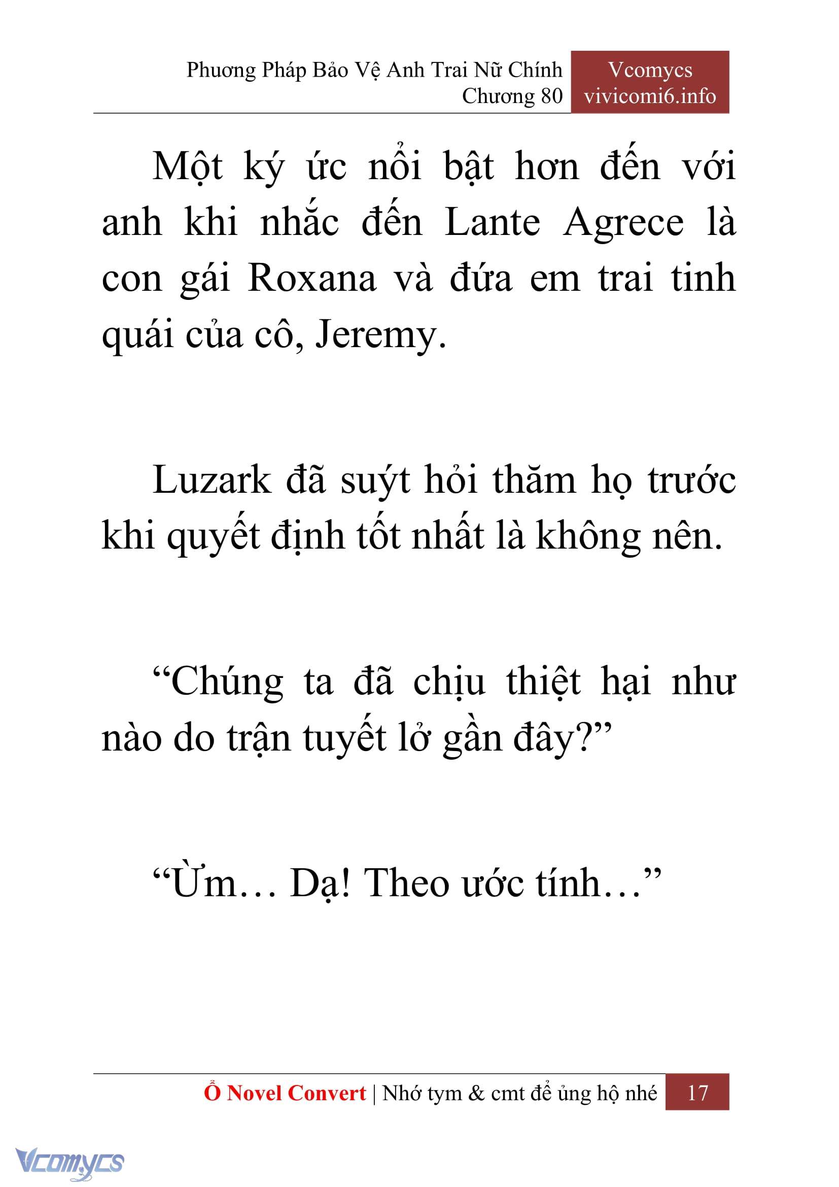 [Novel] Phương Pháp Bảo Vệ Anh Trai Nữ Chính Chap 80 - Trang 2