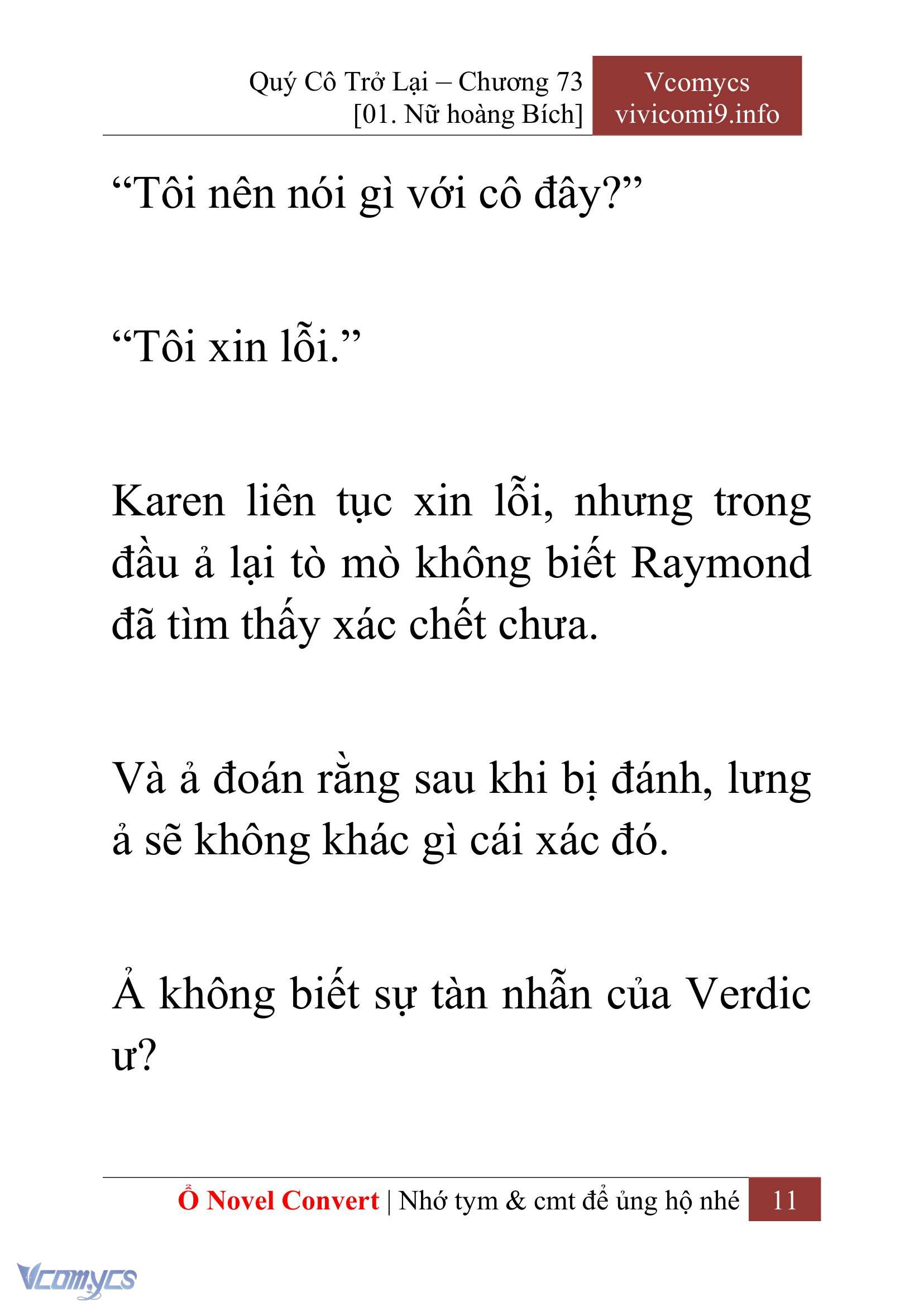 [Novel] Quý Cô Trở Lại Chap 73 - Trang 2