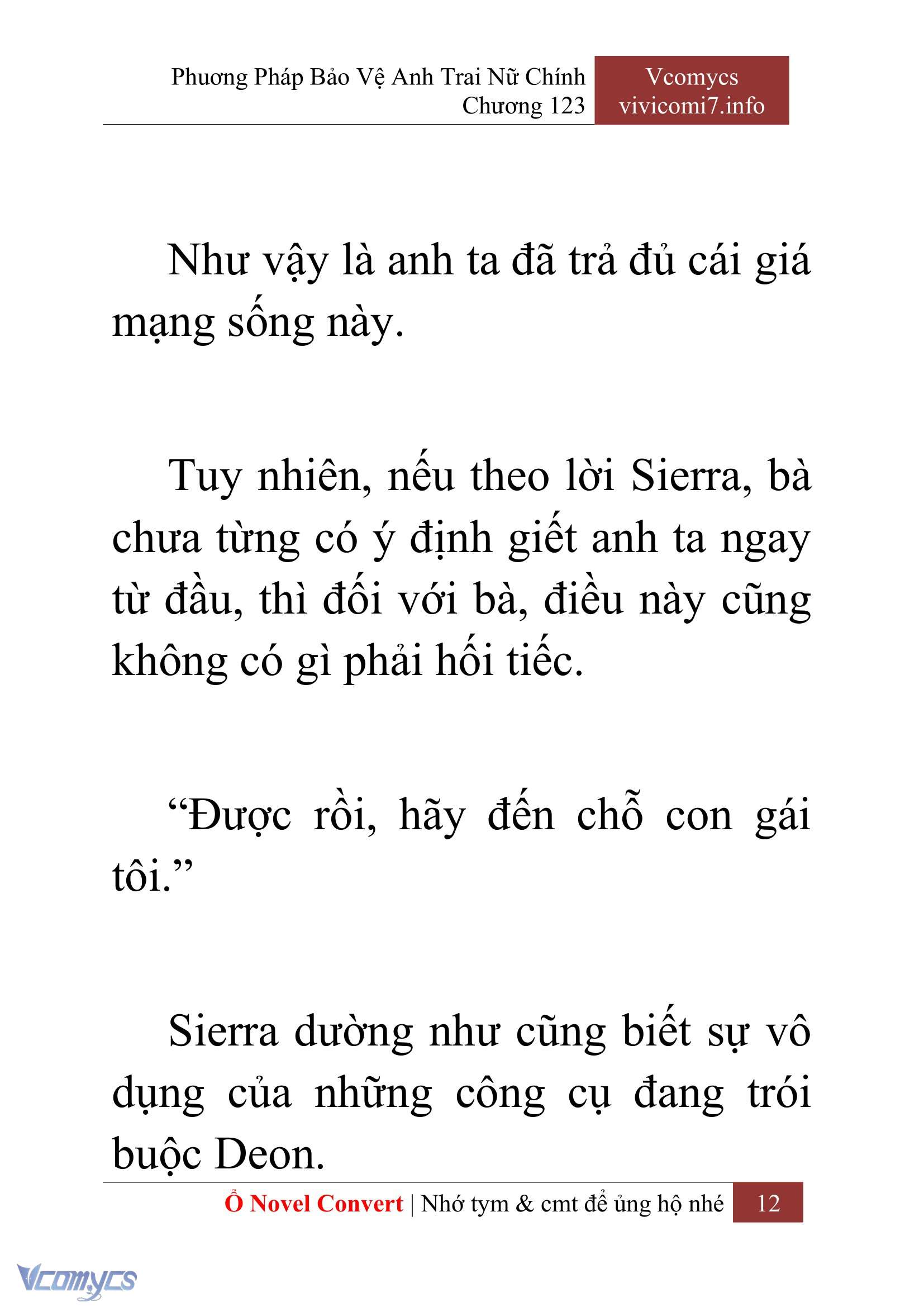 [Novel] Phương Pháp Bảo Vệ Anh Trai Nữ Chính Chap 123 - Trang 2
