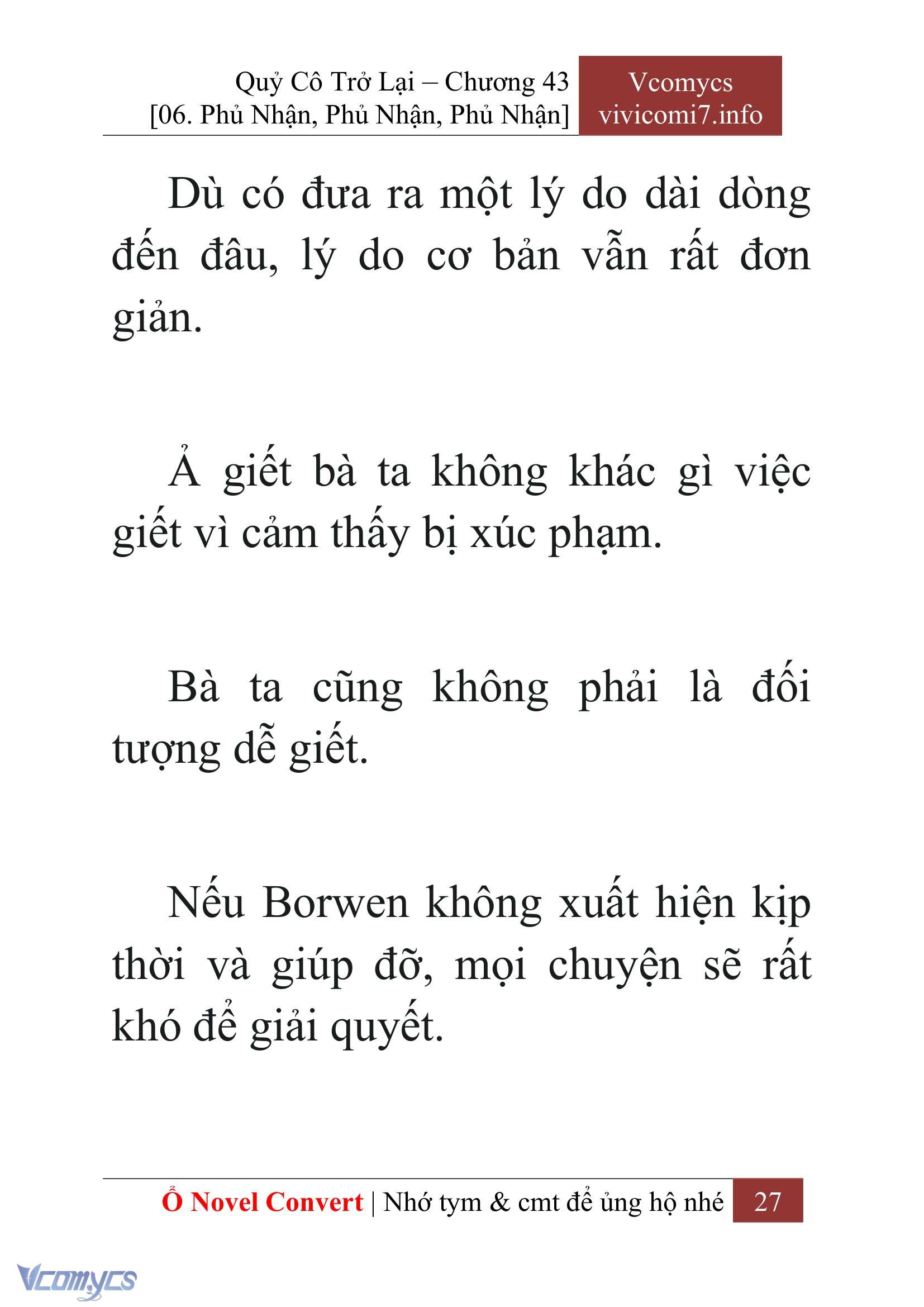 [Novel] Quý Cô Trở Lại Chap 43 - Trang 2