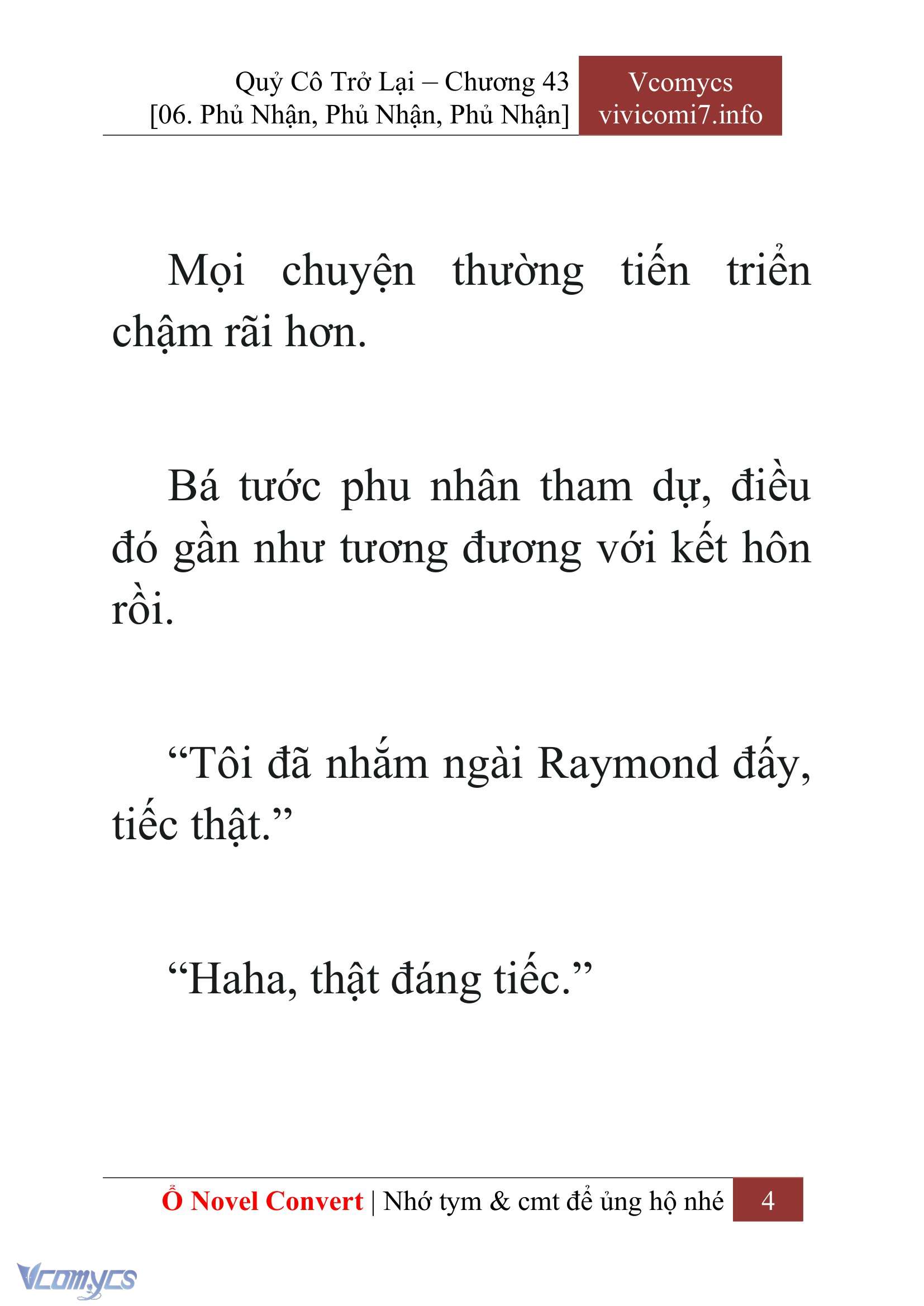 [Novel] Quý Cô Trở Lại Chap 43 - Trang 2