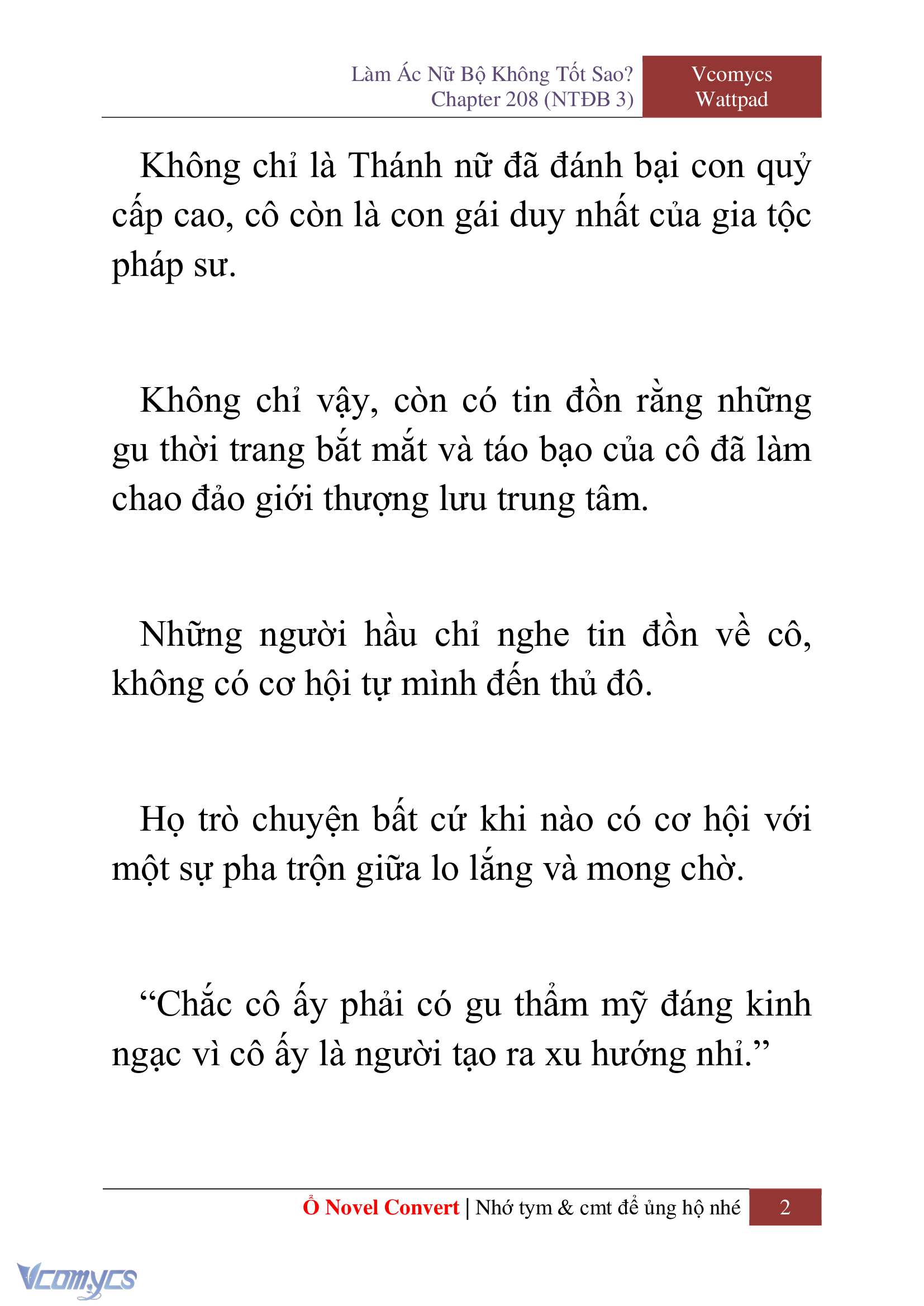 [Novel] Làm Ác Nữ Bộ Không Tốt Sao? Chap 208 - Trang 2