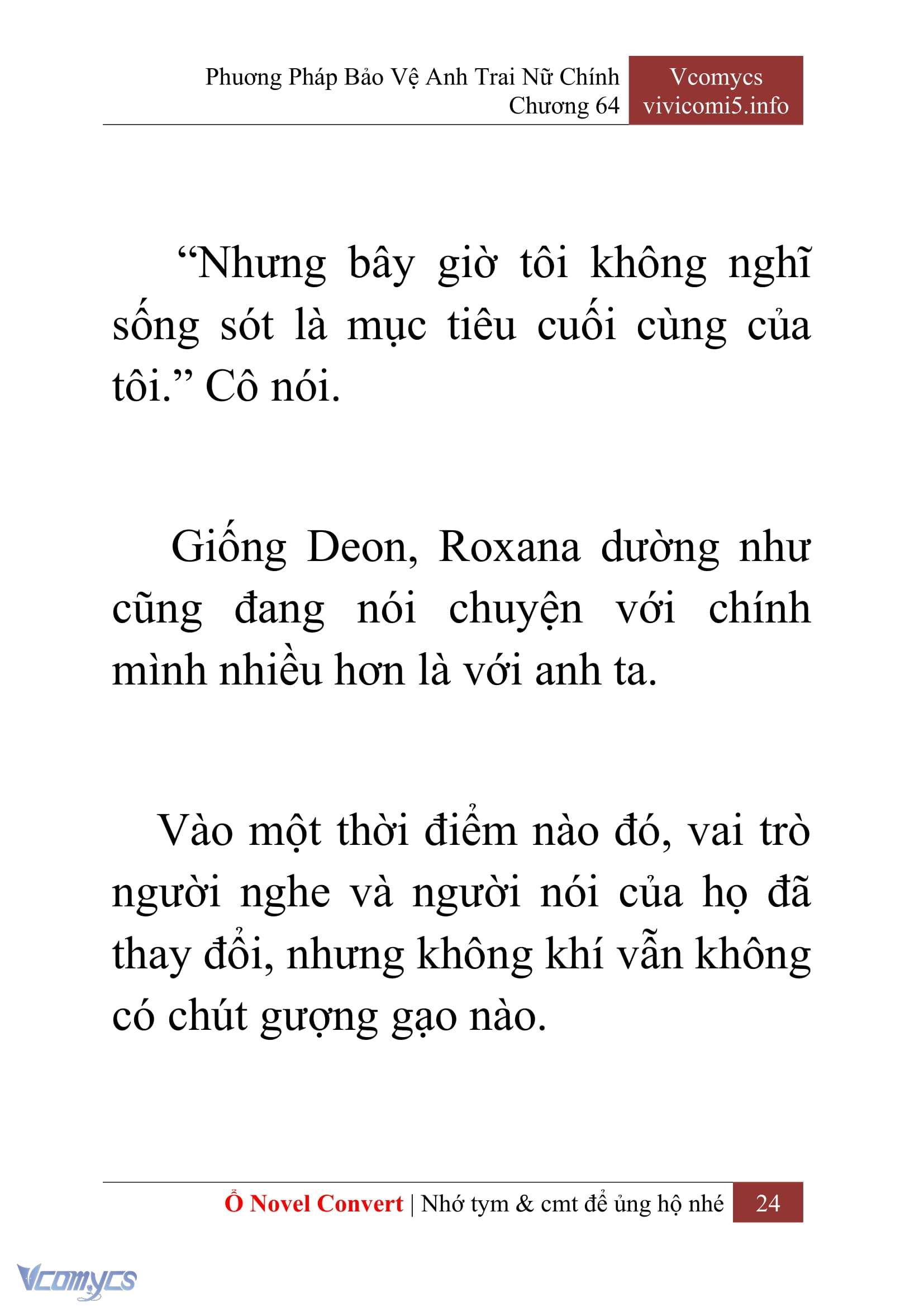 [Novel] Phương Pháp Bảo Vệ Anh Trai Nữ Chính Chap 64 - Trang 2