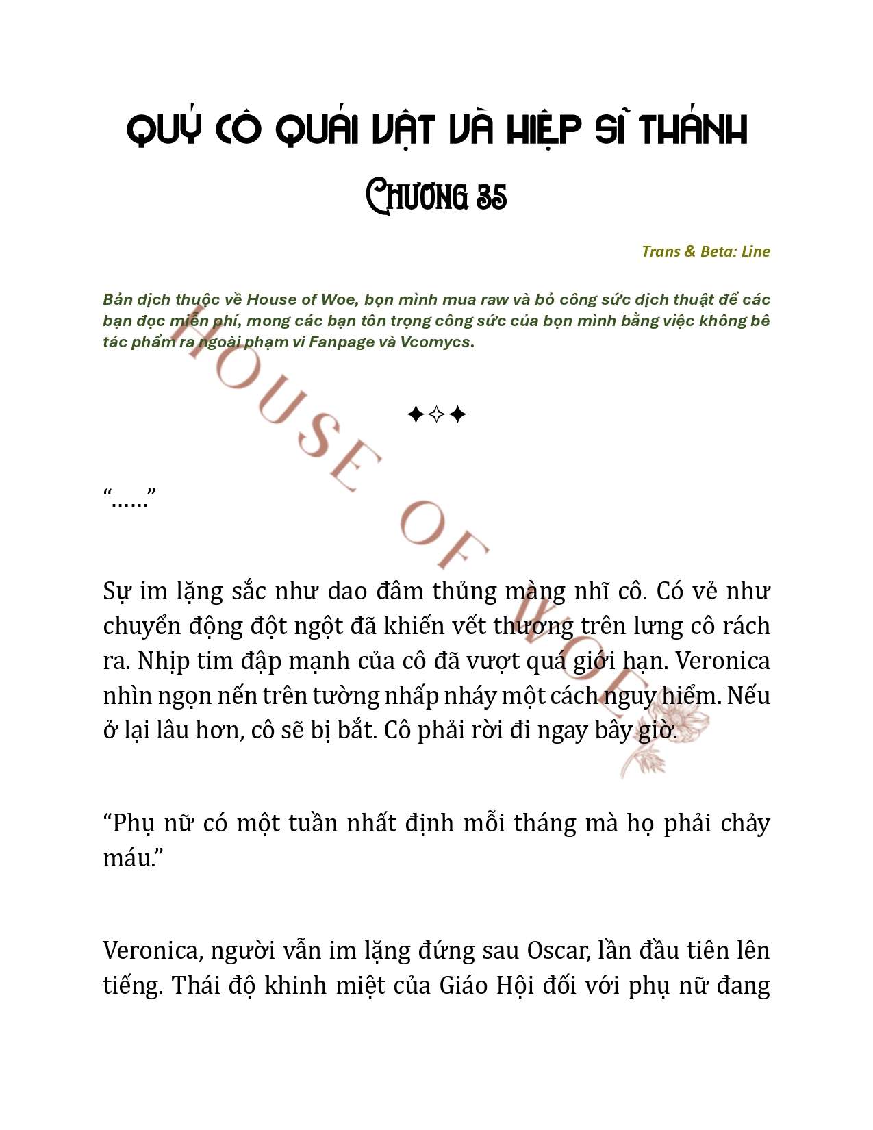 [NOVEL] QUÝ CÔ QUÁI VẬT VÀ HIỆP SĨ THÁNH Chap 35 - Trang 2