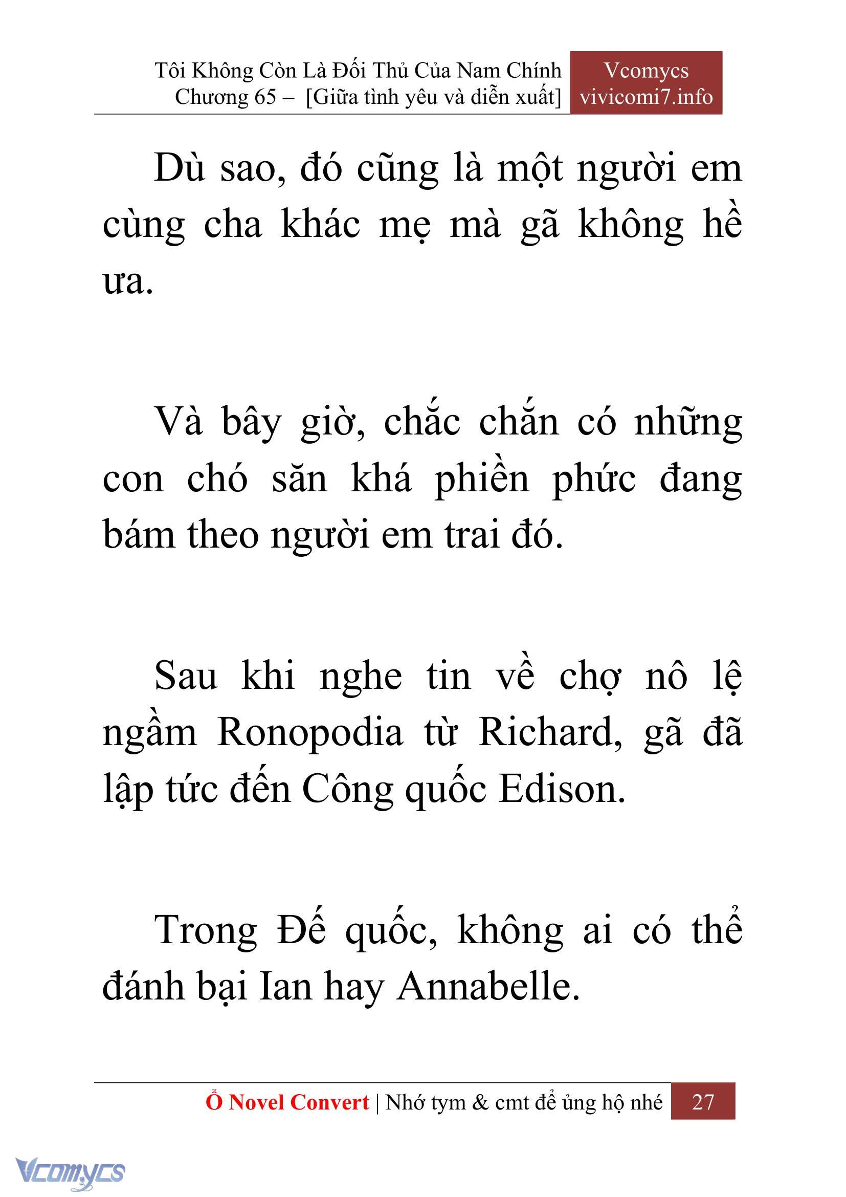 [Novel] Tôi Không Còn Là Đối Thủ Của Nam Chính Chap 65 - Trang 2