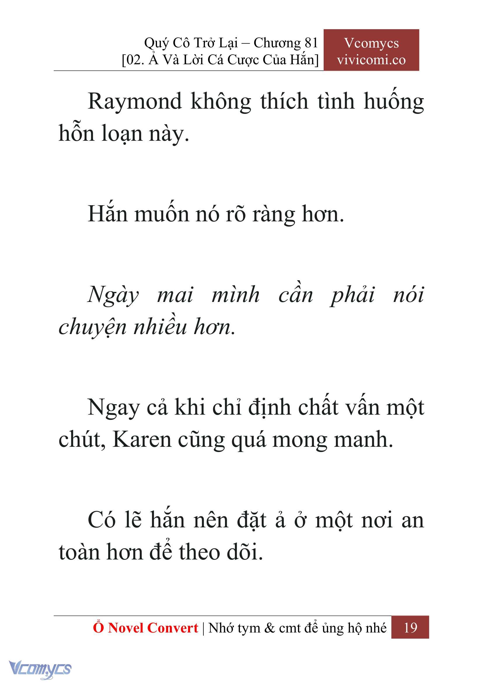 [Novel] Quý Cô Trở Lại Chap 81 - Trang 2
