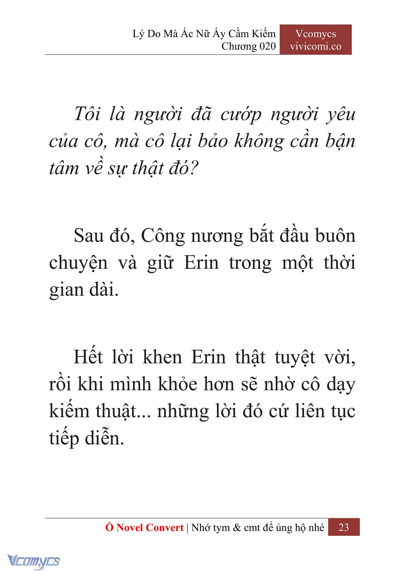 [Novel] Lý Do Mà Ác Nữ Ấy Cầm Kiếm Chap 20 - Next Chap 21