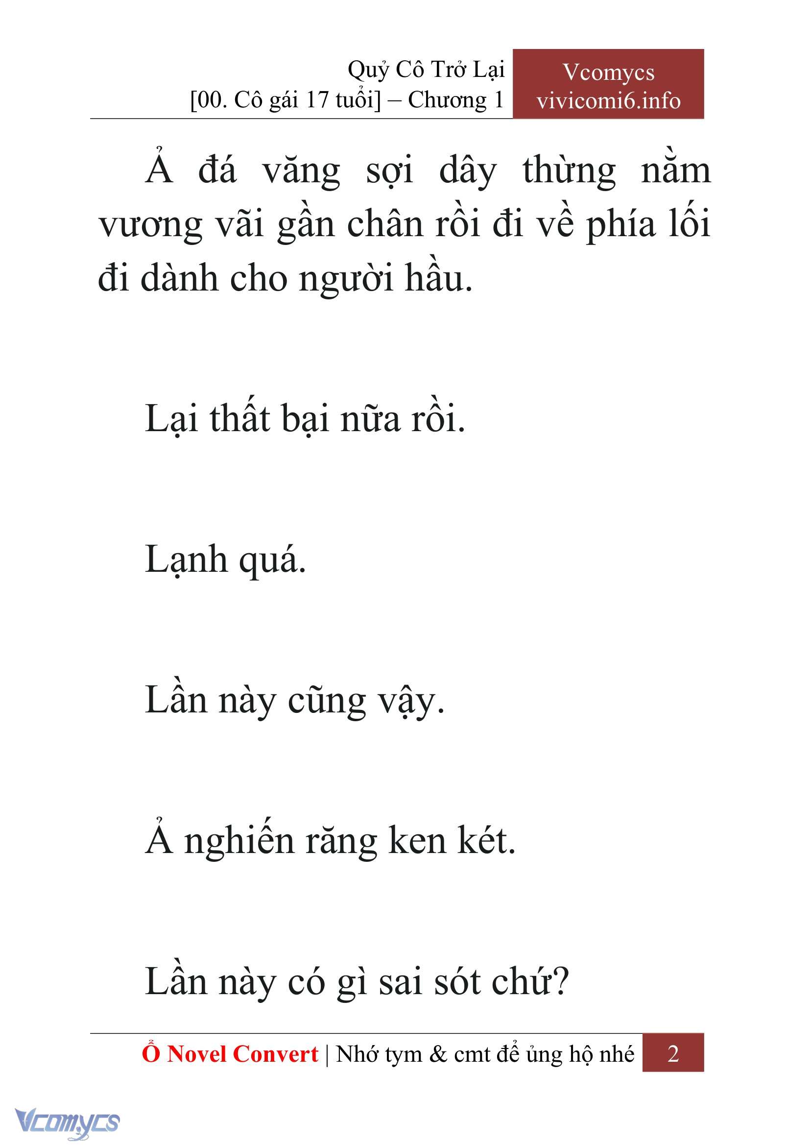 [Novel] Quý Cô Trở Lại Chap 1 - Trang 2