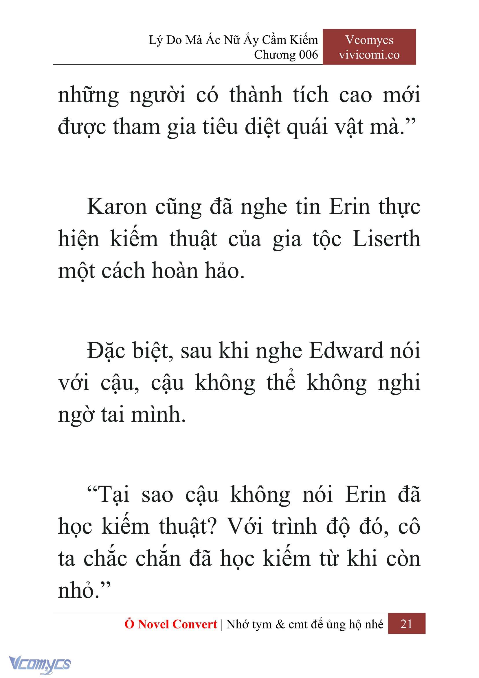 [Novel] Lý Do Mà Ác Nữ Ấy Cầm Kiếm Chap 6 - Trang 2