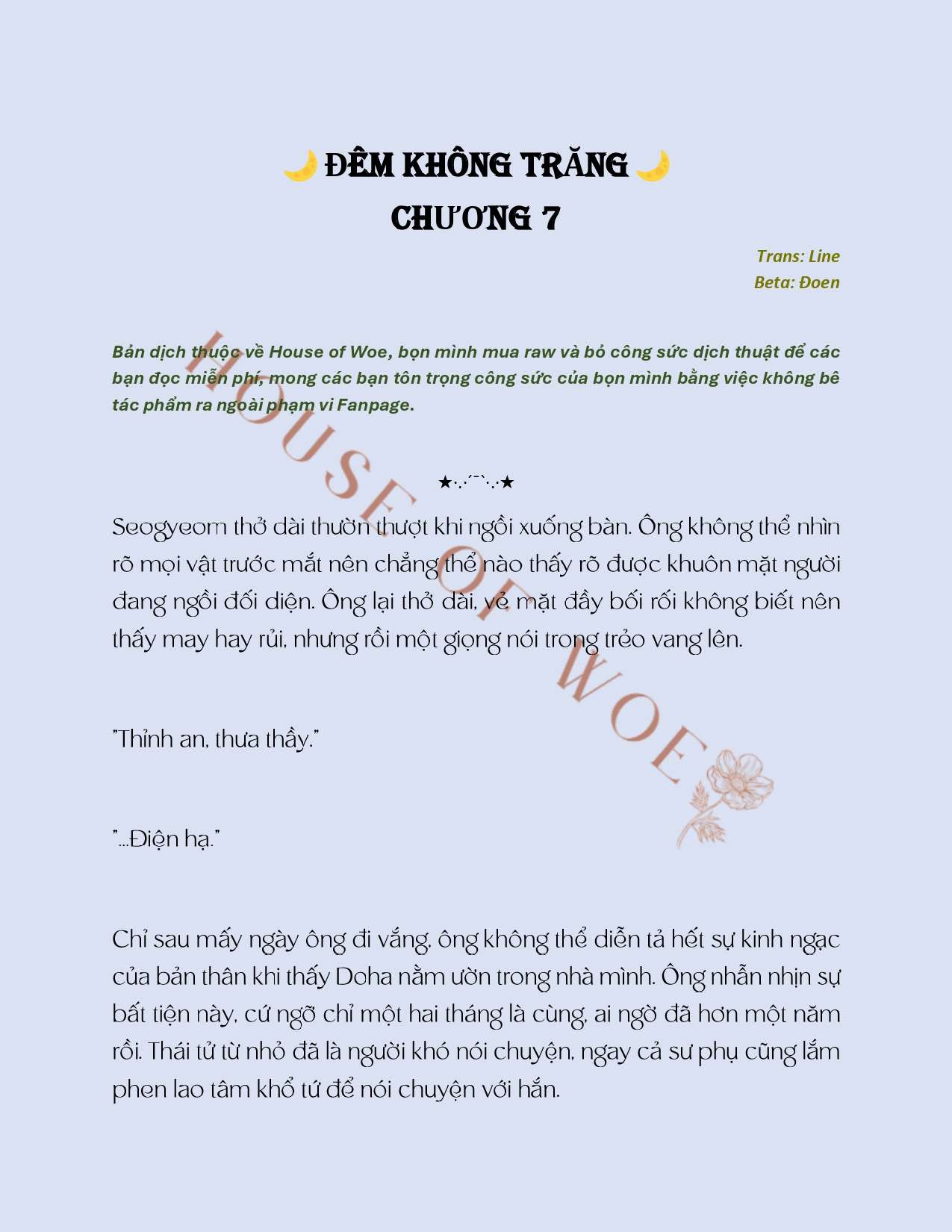 [NOVEL] ĐÊM KHÔNG TRĂNG Chap 7 - Trang 2