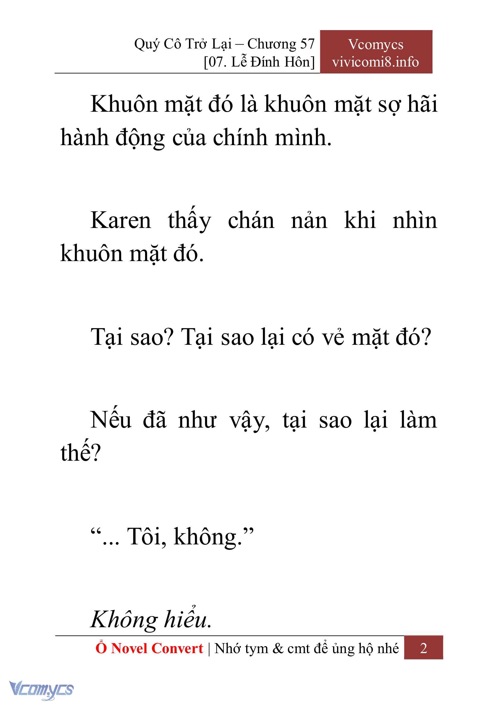 [Novel] Quý Cô Trở Lại Chap 57 - Trang 2