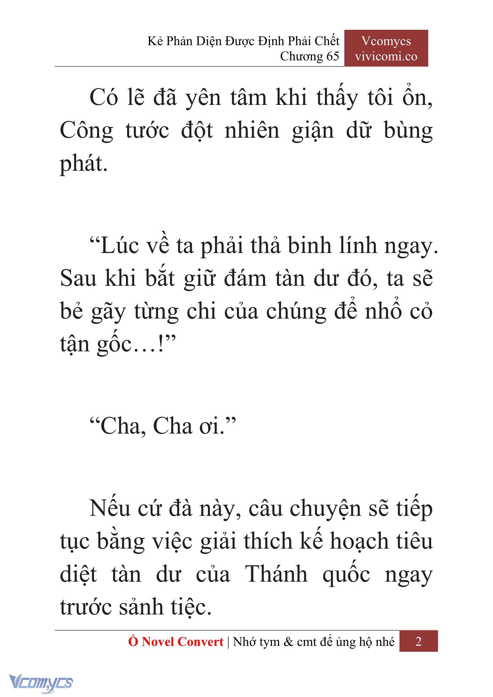 [Novel] Kẻ Phản Diện Được Định Phải Chết Chap 65 - Trang 2