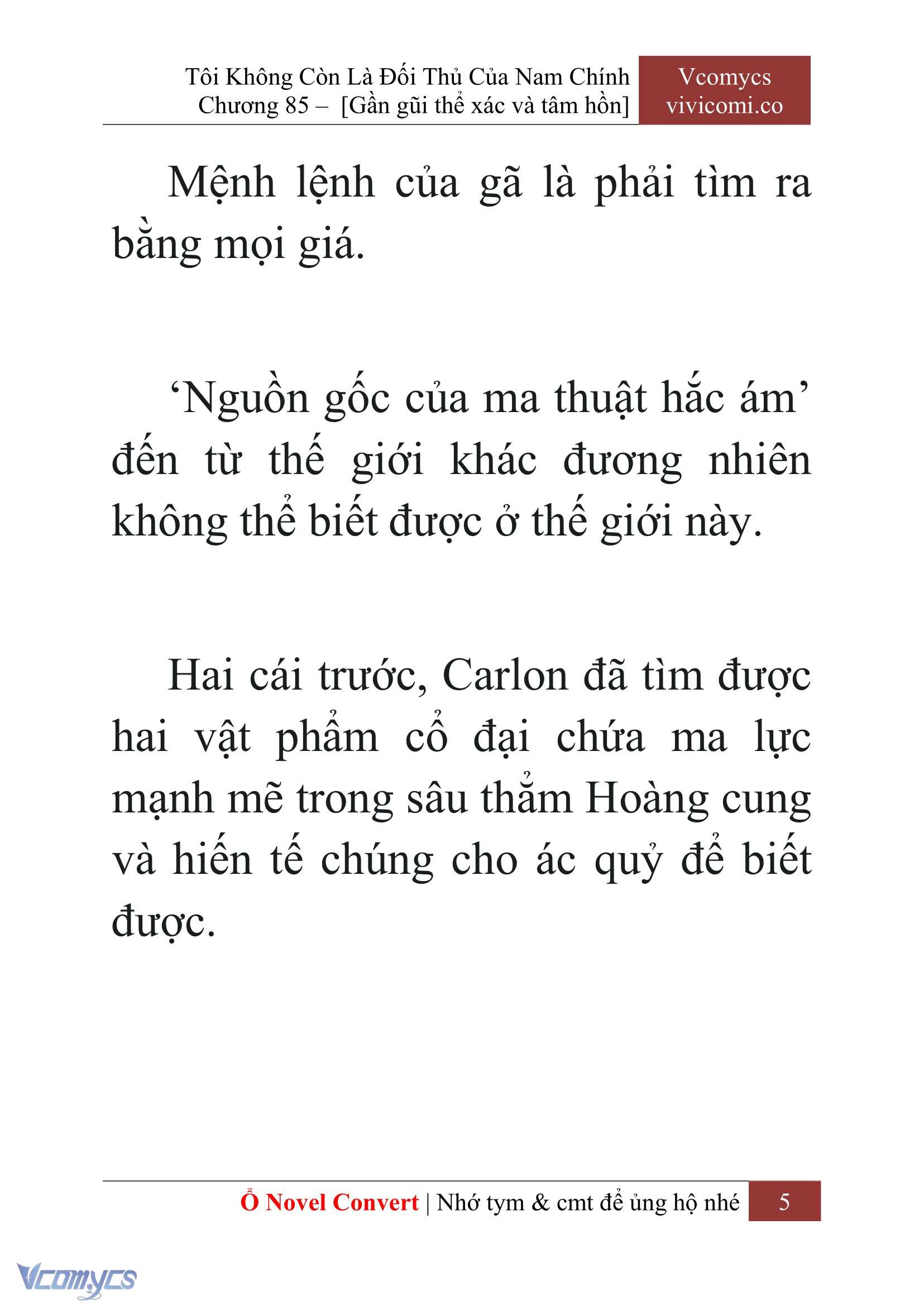 [Novel] Tôi Không Còn Là Đối Thủ Của Nam Chính Chap 85 - Next 
