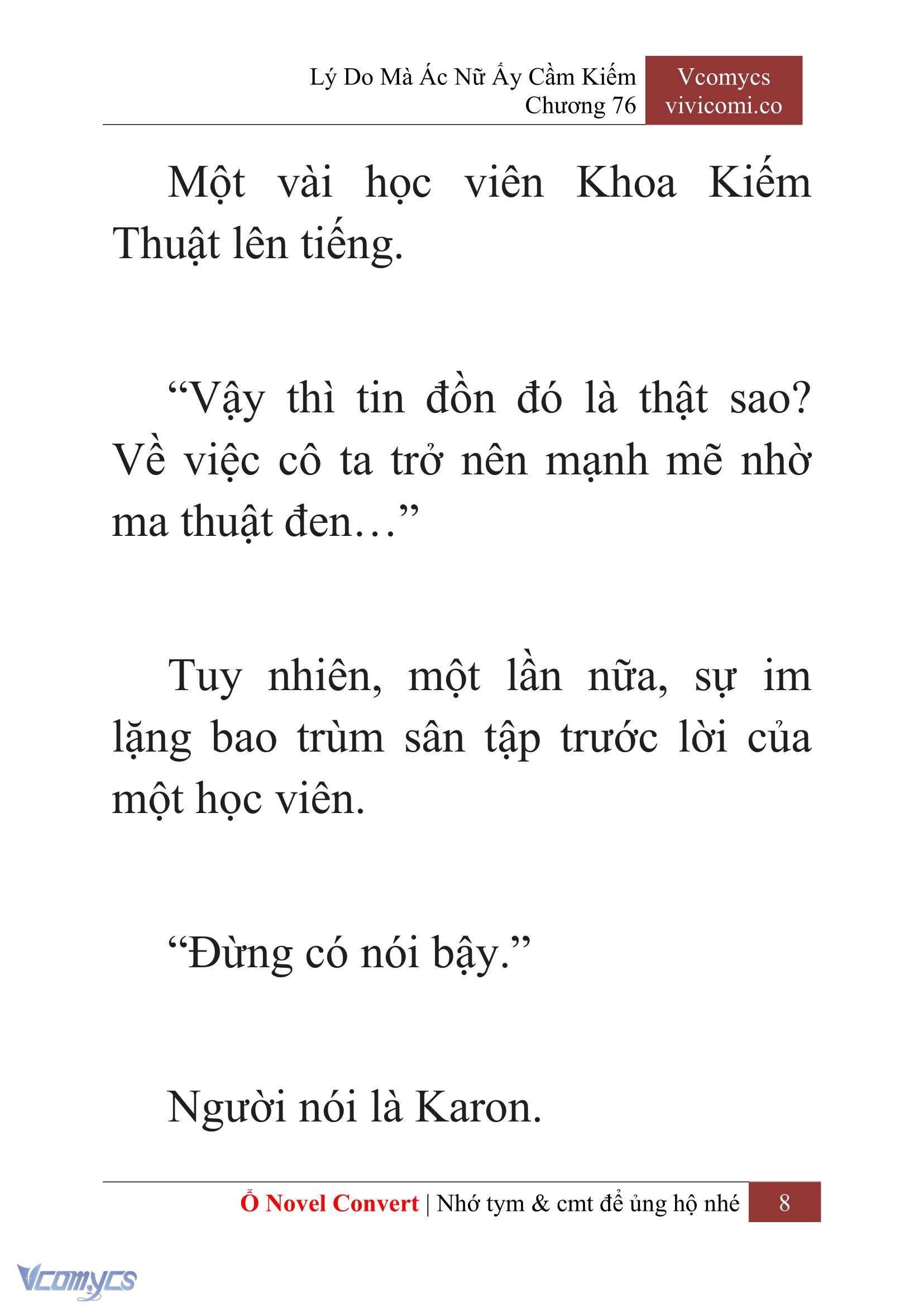 [Novel] Lý Do Mà Ác Nữ Ấy Cầm Kiếm Chap 76 - Trang 2