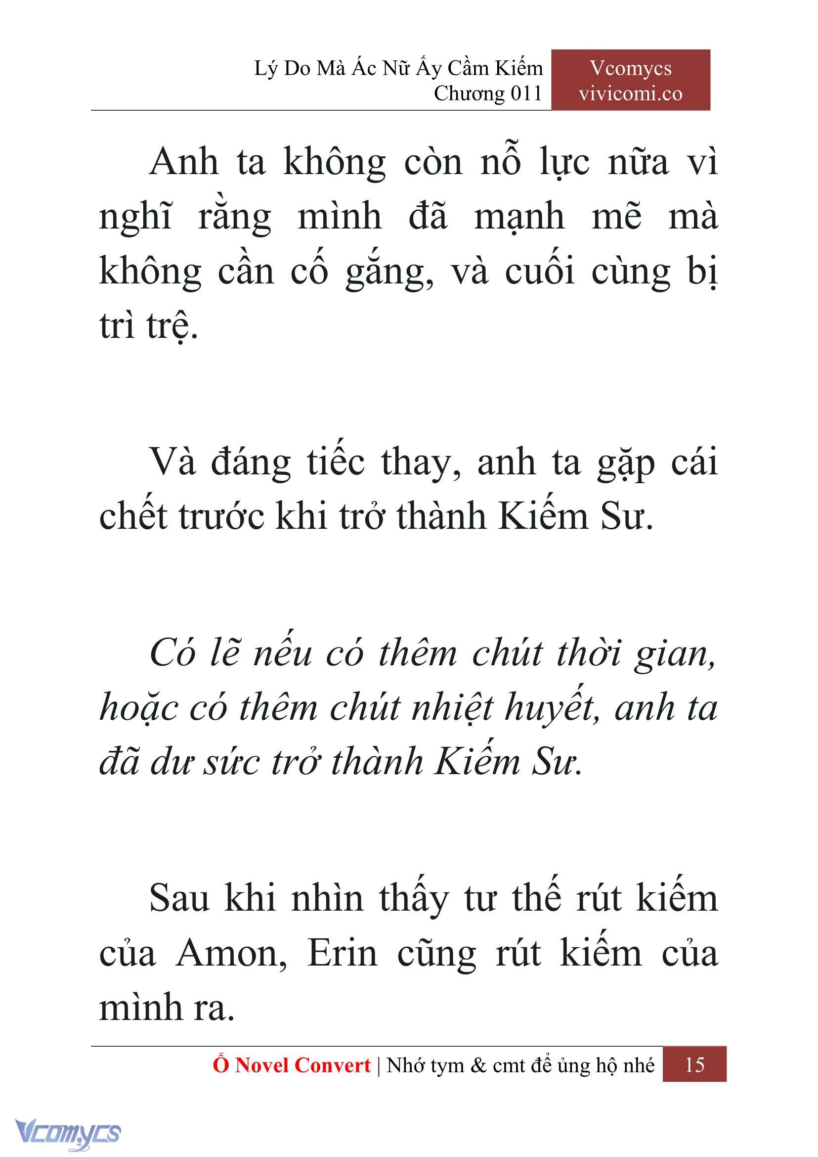 [Novel] Lý Do Mà Ác Nữ Ấy Cầm Kiếm Chap 11 - Trang 2