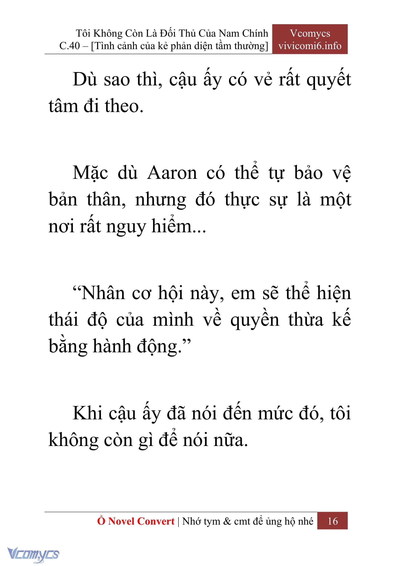 [Novel] Tôi Không Còn Là Đối Thủ Của Nam Chính Chap 40 - Trang 2