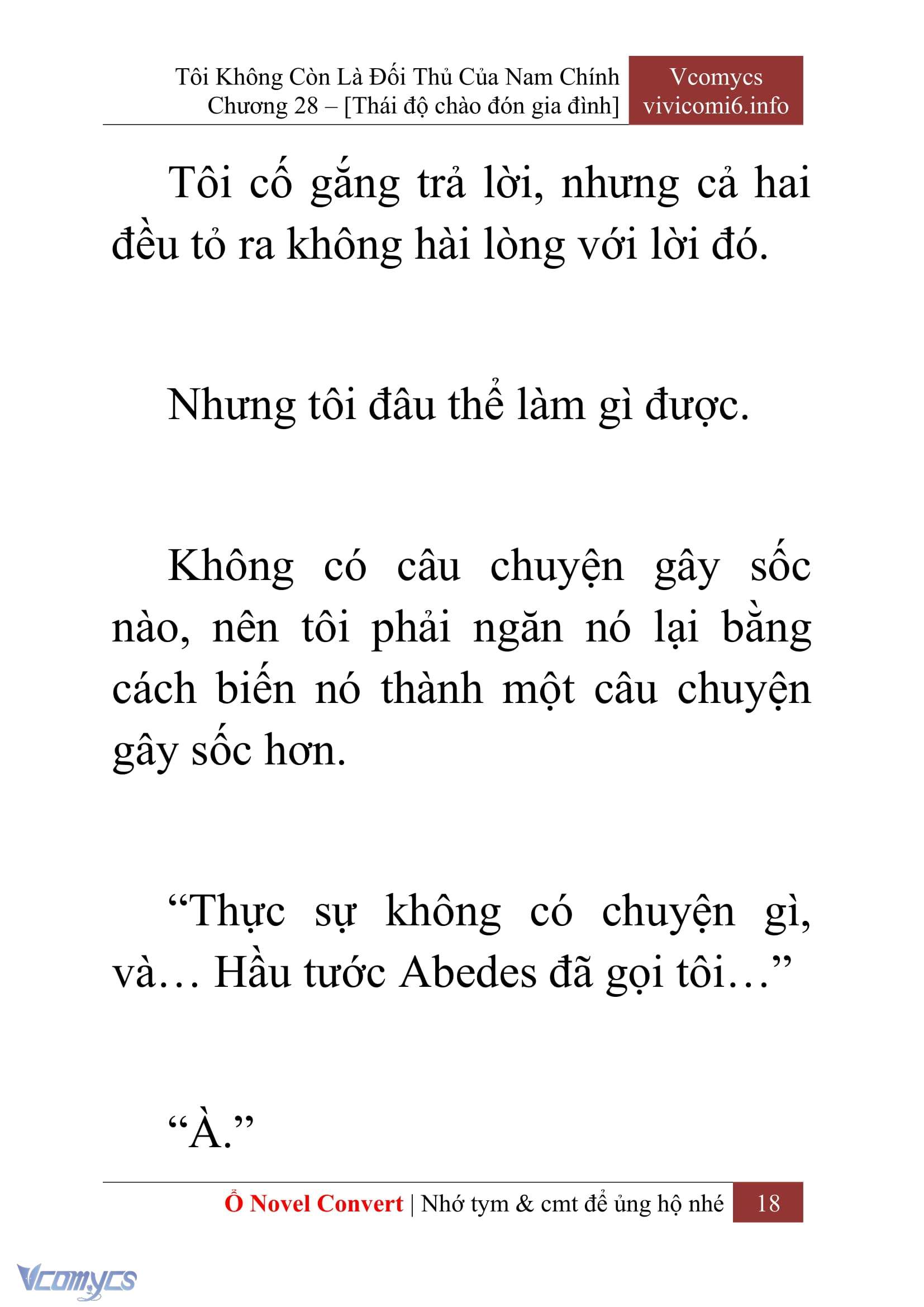 [Novel] Tôi Không Còn Là Đối Thủ Của Nam Chính Chap 28 - Trang 2