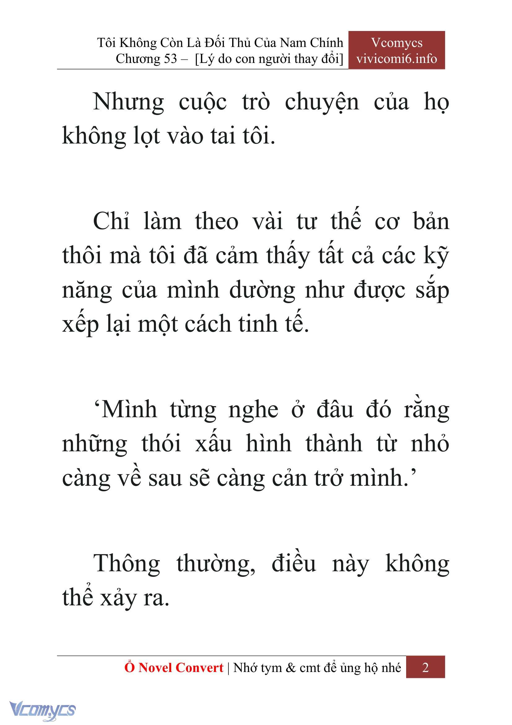 [Novel] Tôi Không Còn Là Đối Thủ Của Nam Chính Chap 53 - Trang 2
