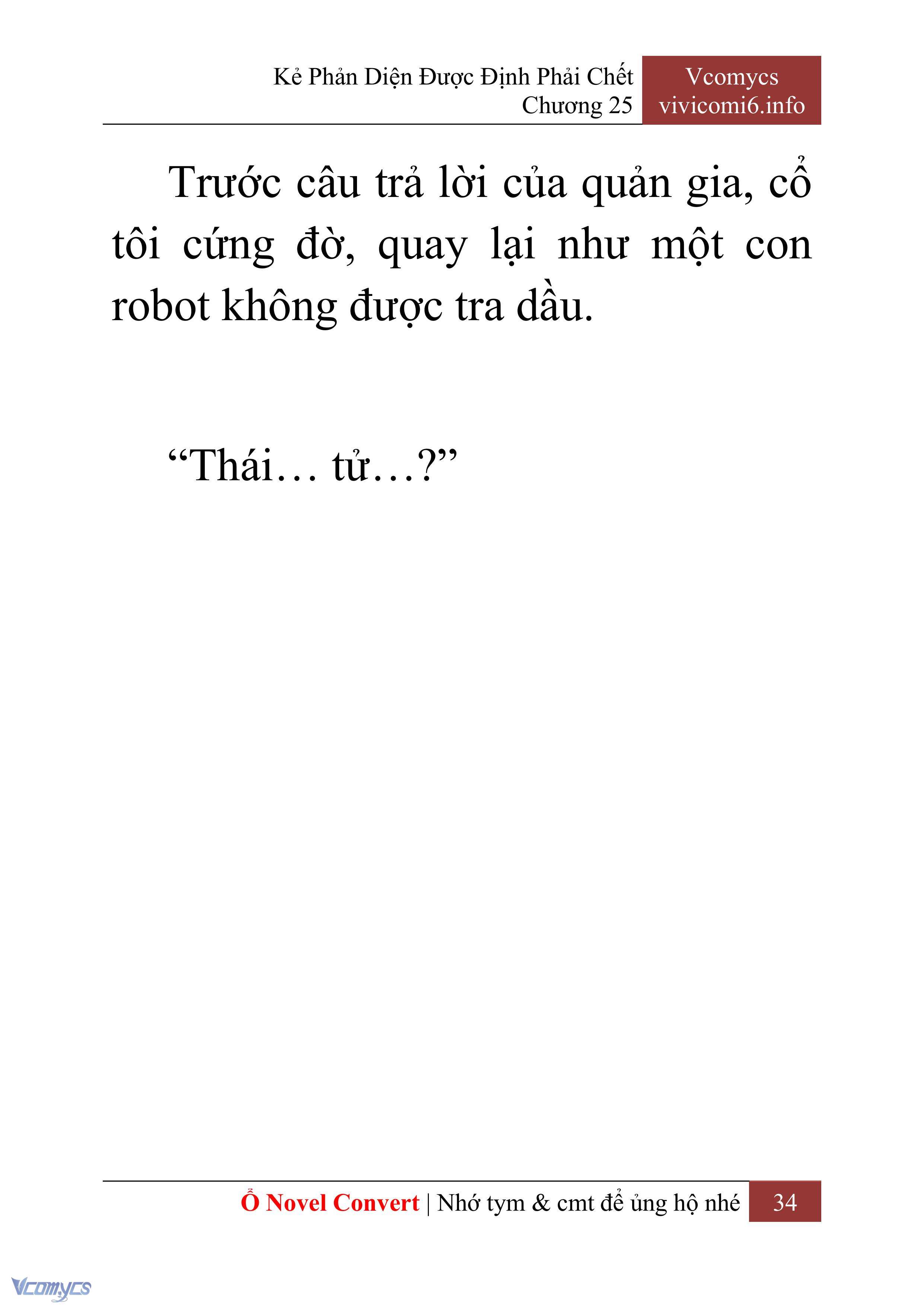 [Novel] Kẻ Phản Diện Được Định Phải Chết Chap 25 - Trang 2