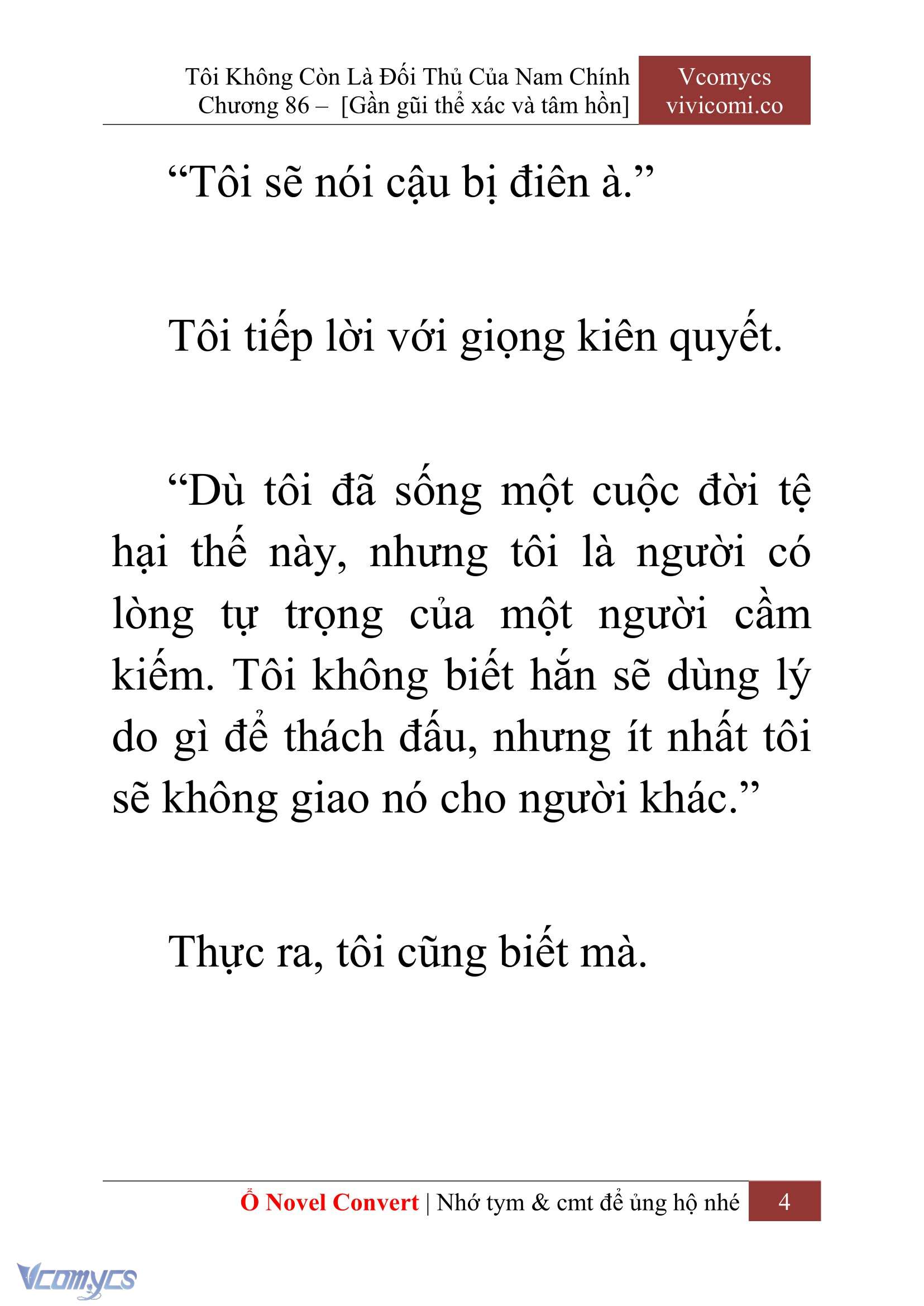 [Novel] Tôi Không Còn Là Đối Thủ Của Nam Chính Chap 86 - Trang 2