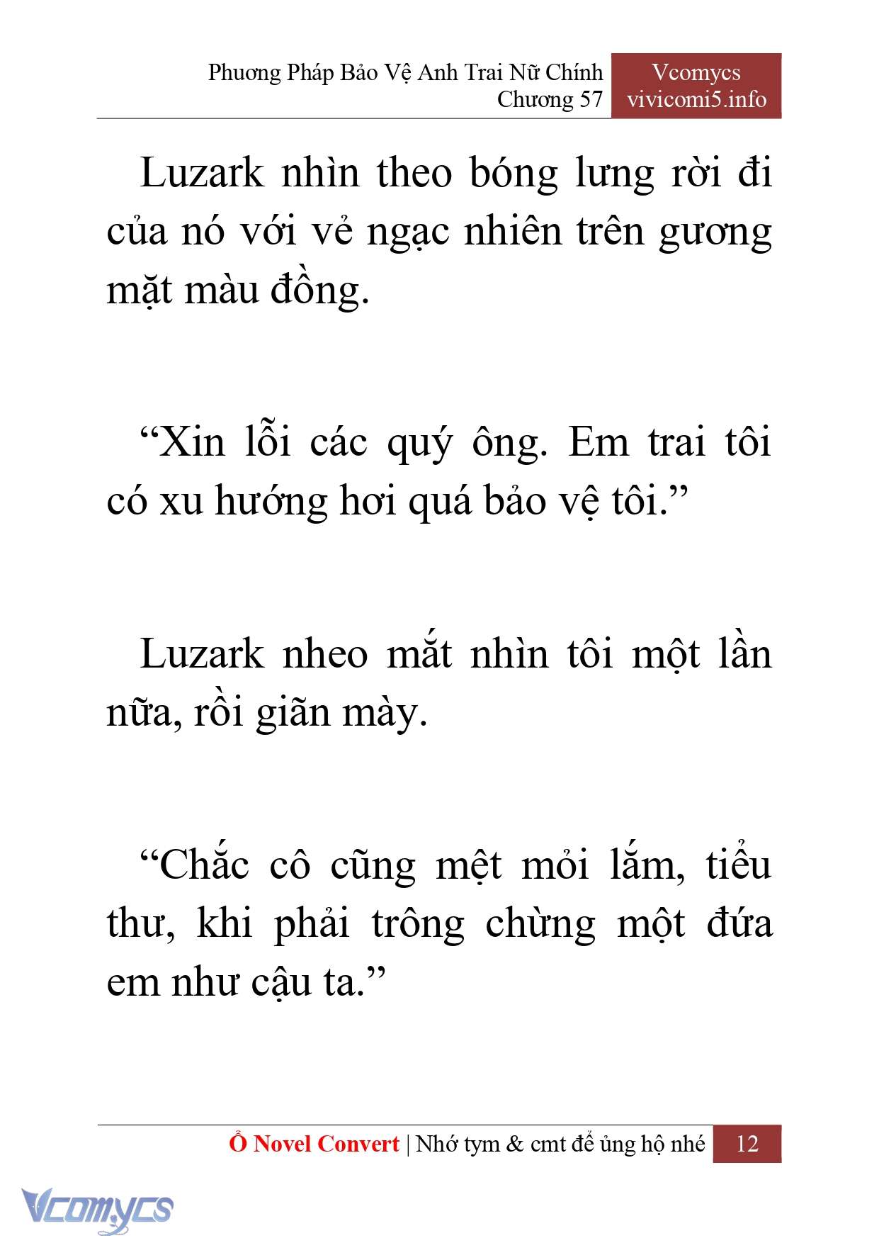 [Novel] Phương Pháp Bảo Vệ Anh Trai Nữ Chính Chap 57 - Next Chap 58
