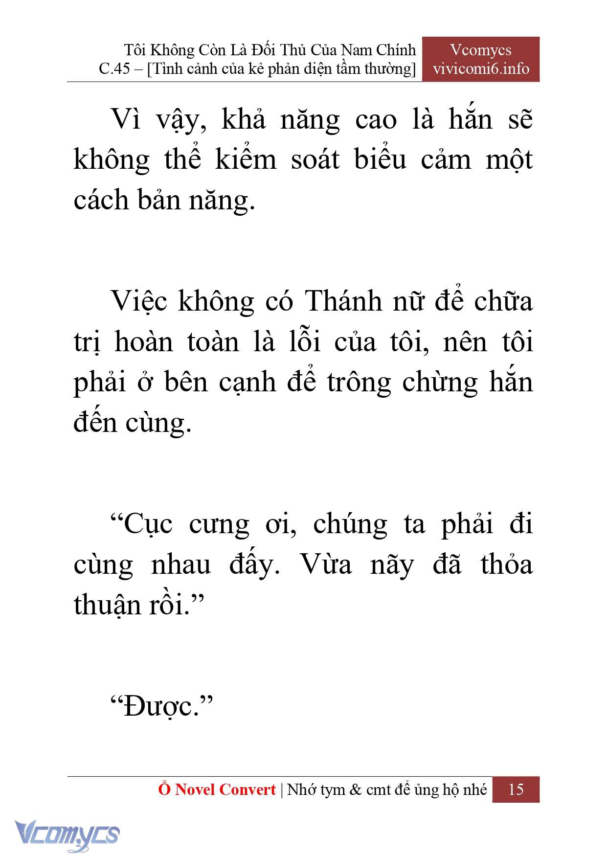 [Novel] Tôi Không Còn Là Đối Thủ Của Nam Chính Chap 45 - Next Chap 46