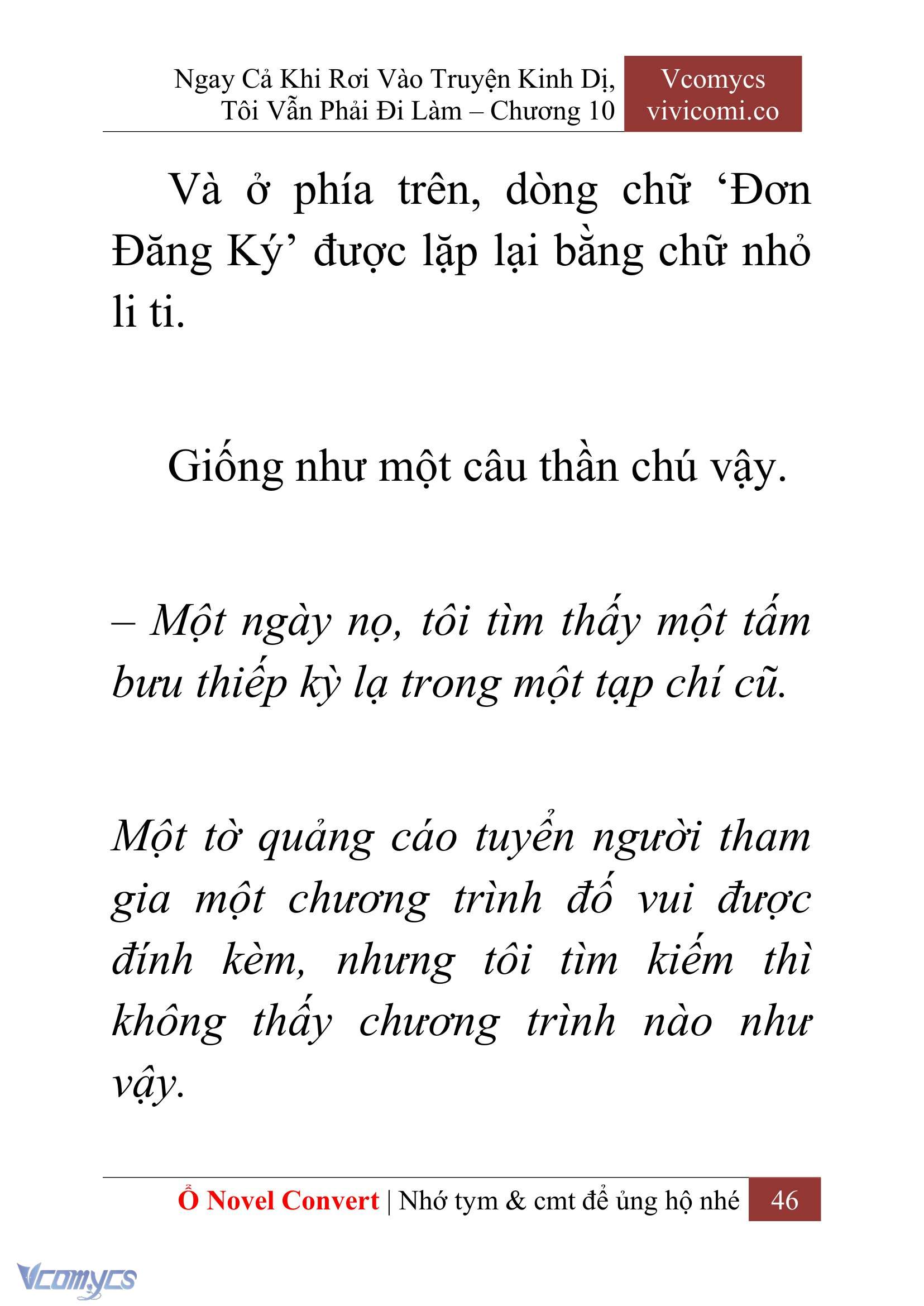 [Novel] Ngay Cả Khi Rơi Vào Truyện Kinh Dị, Tôi Vẫn Phải Đi Làm Chap 10 - Next 