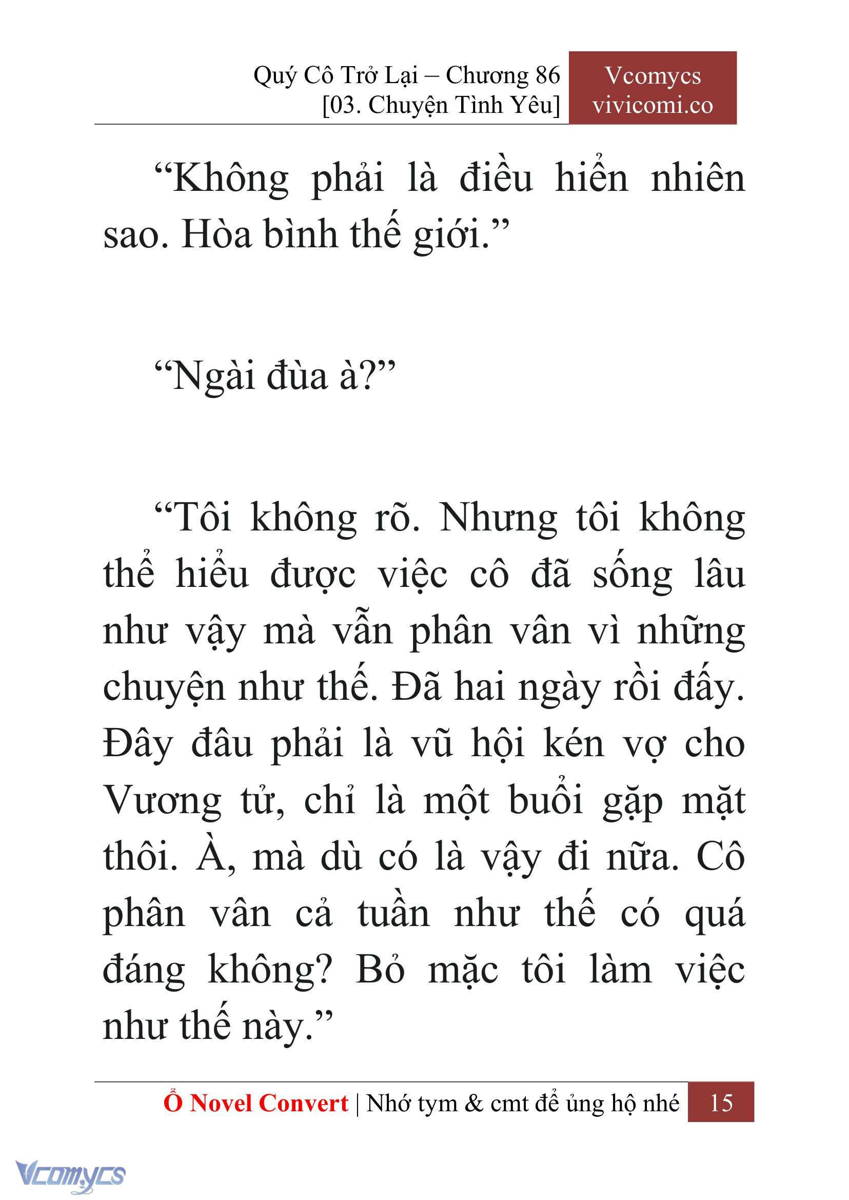 [Novel] Quý Cô Trở Lại Chap 86 - Trang 2