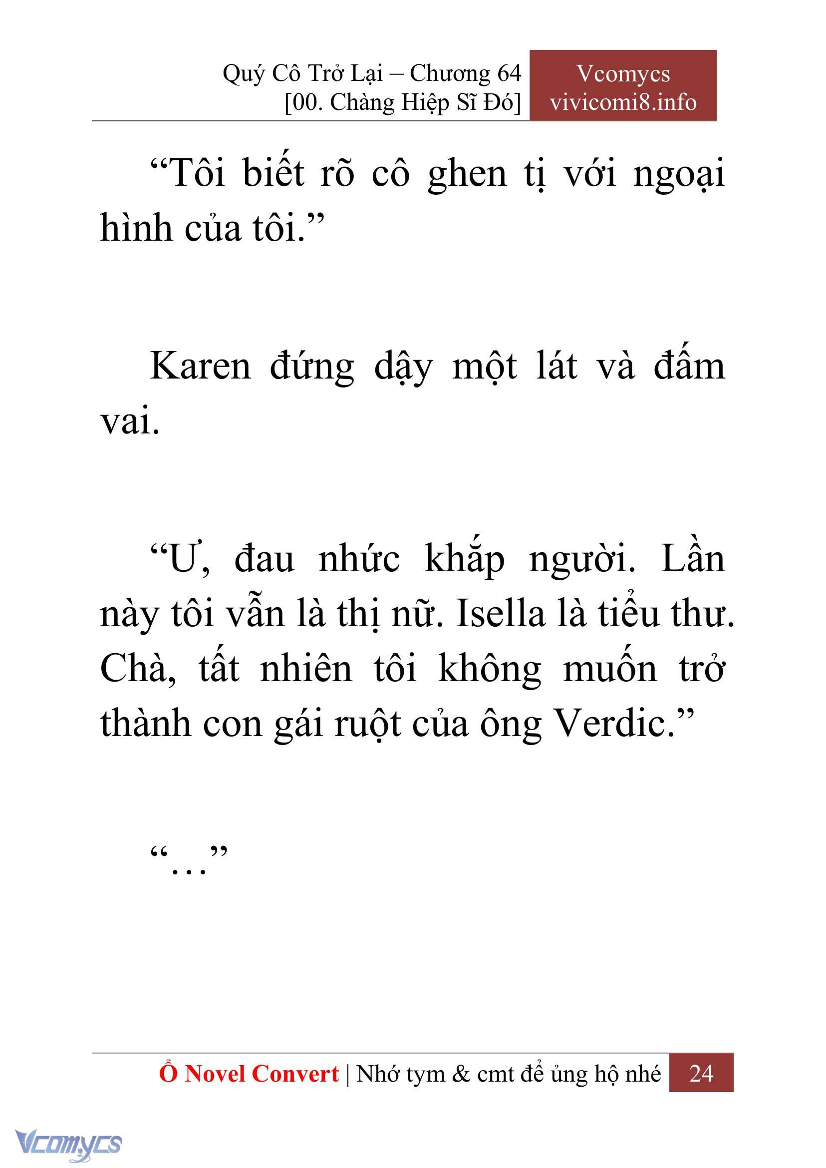 [Novel] Quý Cô Trở Lại Chap 64 - Trang 2