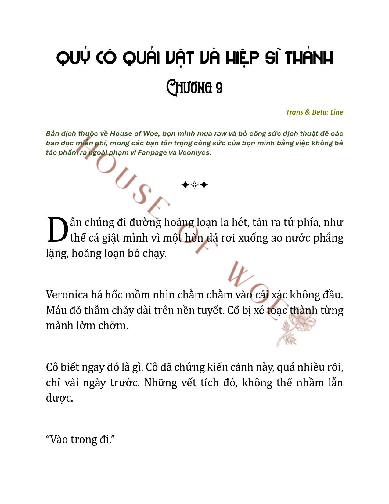 [NOVEL] QUÝ CÔ QUÁI VẬT VÀ HIỆP SĨ THÁNH Chap 9 - Trang 2