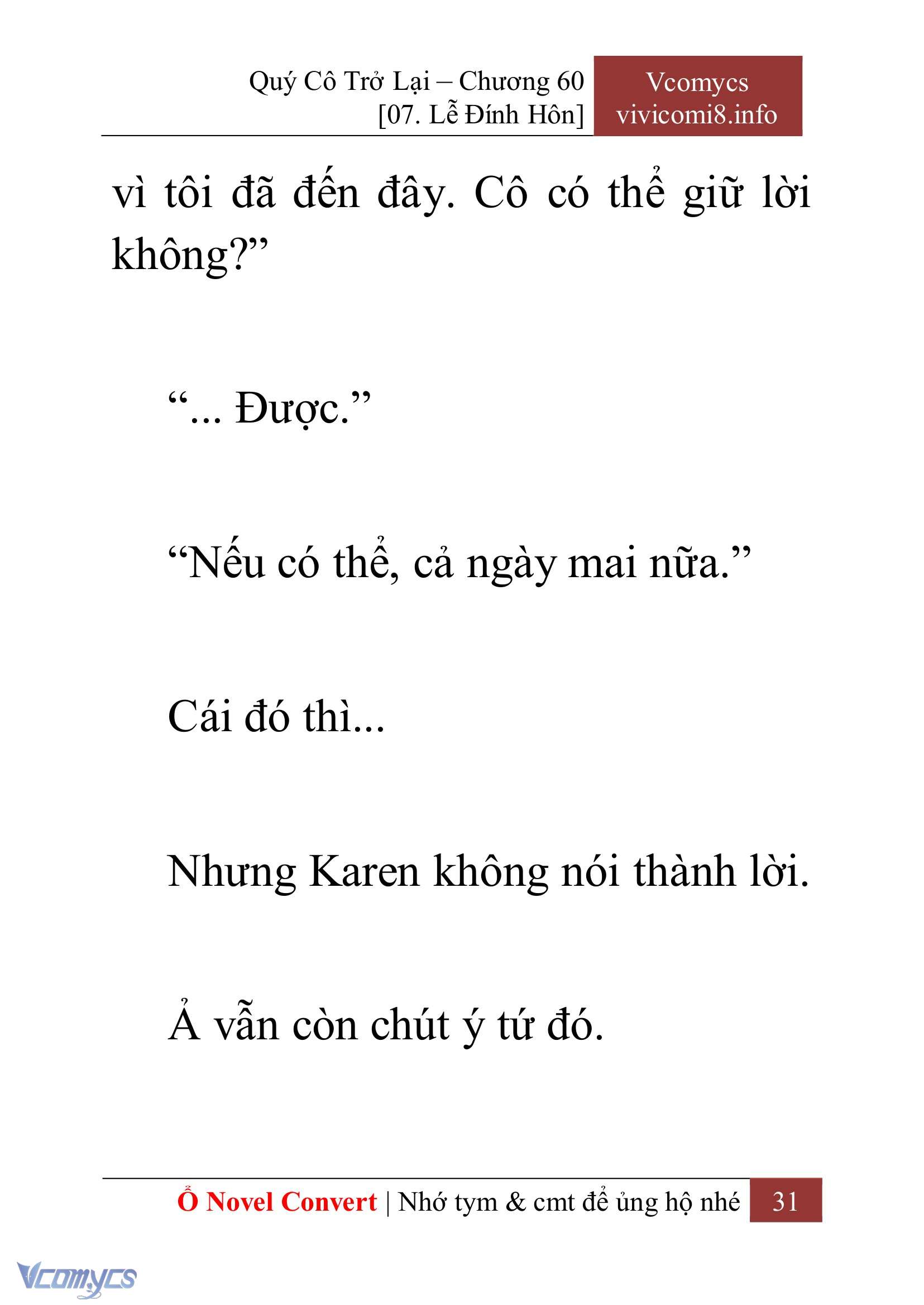 [Novel] Quý Cô Trở Lại Chap 60 - Trang 2