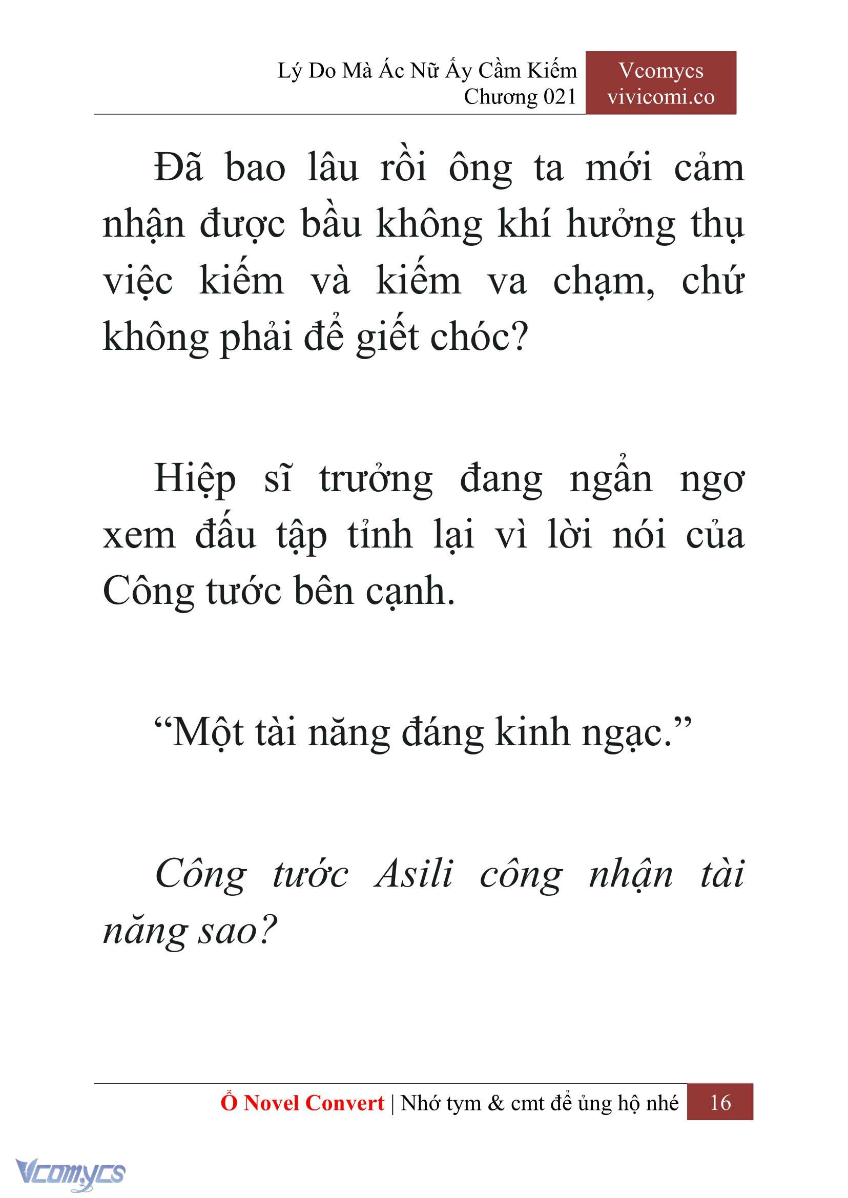 [Novel] Lý Do Mà Ác Nữ Ấy Cầm Kiếm Chap 21 - Next Chap 22
