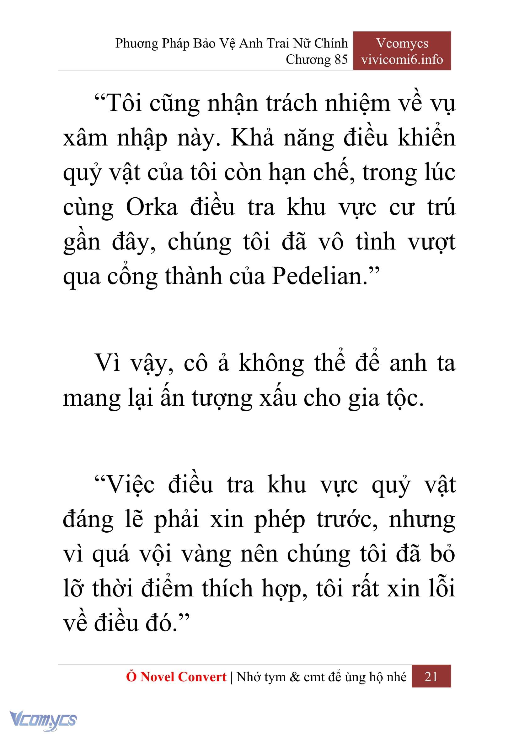 [Novel] Phương Pháp Bảo Vệ Anh Trai Nữ Chính Chap 85 - Trang 2
