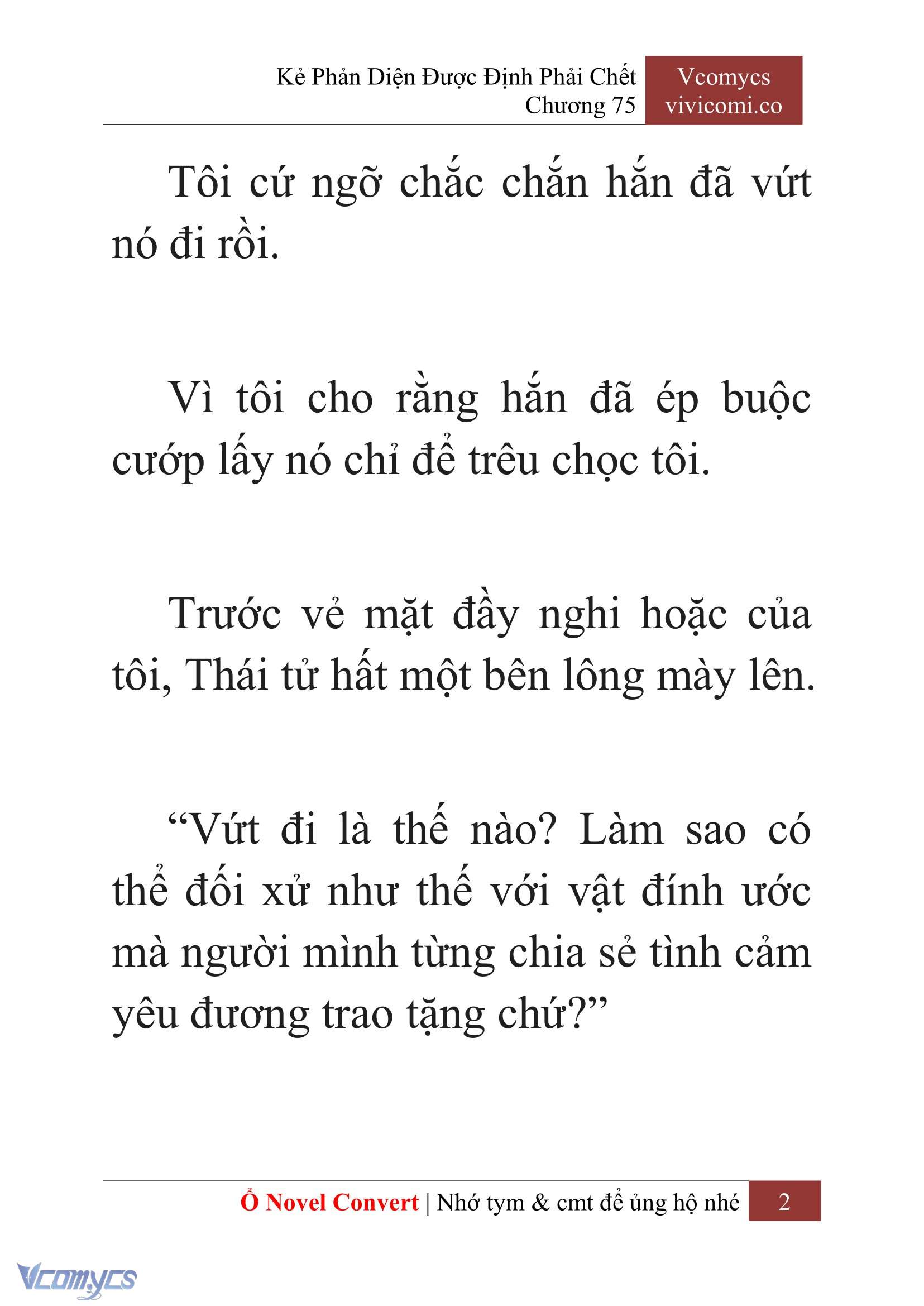 [Novel] Kẻ Phản Diện Được Định Phải Chết Chap 75 - Trang 2