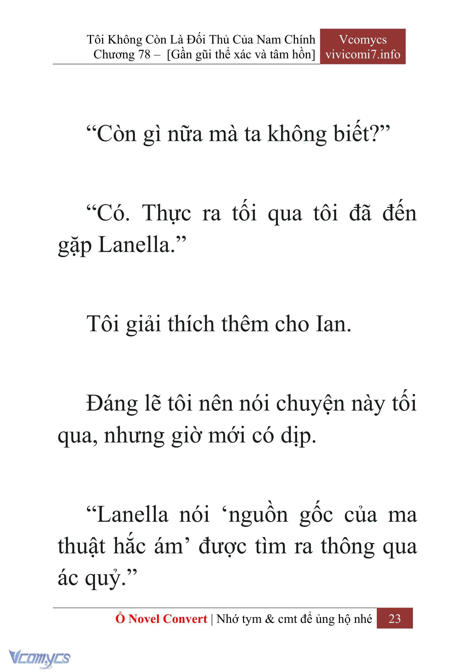 [Novel] Tôi Không Còn Là Đối Thủ Của Nam Chính Chap 78 - Next 