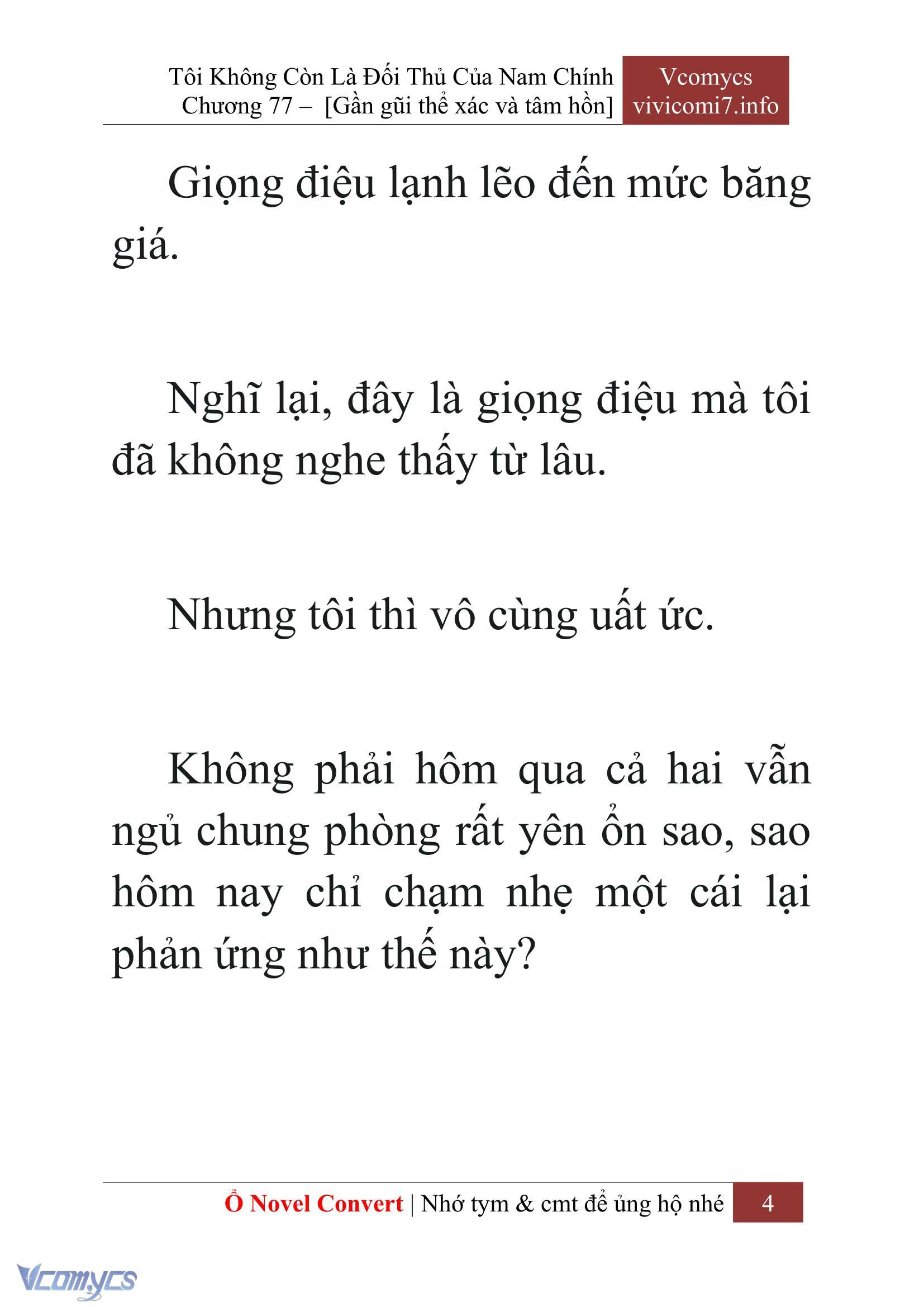 [Novel] Tôi Không Còn Là Đối Thủ Của Nam Chính Chap 77 - Next 