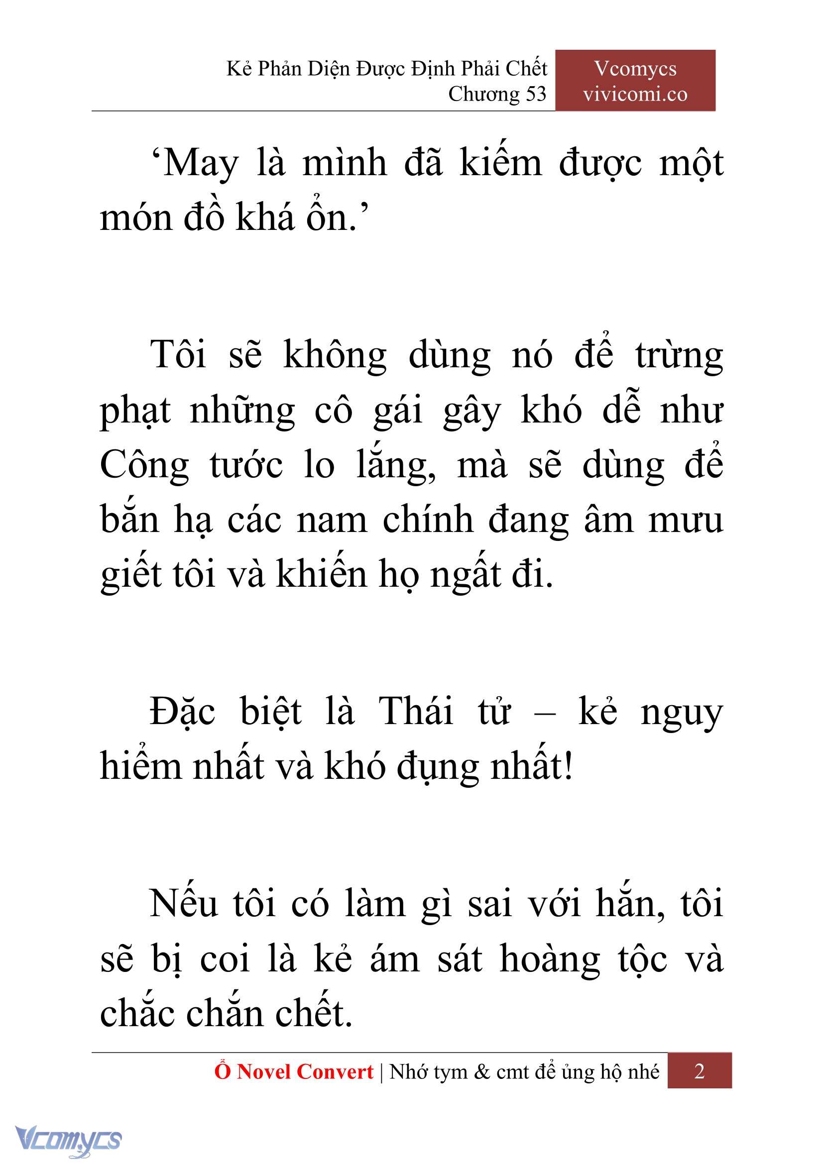 [Novel] Kẻ Phản Diện Được Định Phải Chết Chap 53 - Trang 2