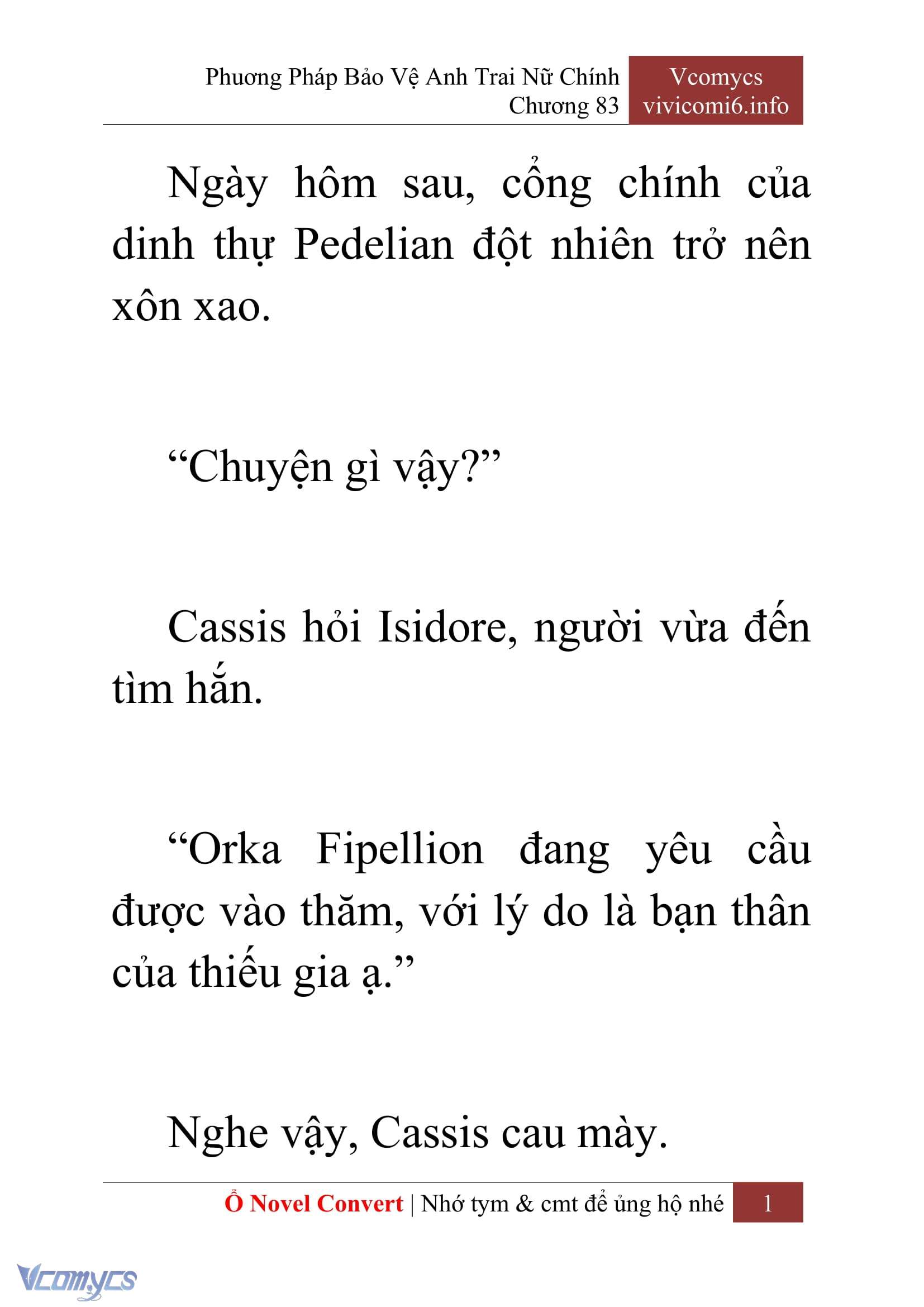 [Novel] Phương Pháp Bảo Vệ Anh Trai Nữ Chính Chap 83 - Trang 2
