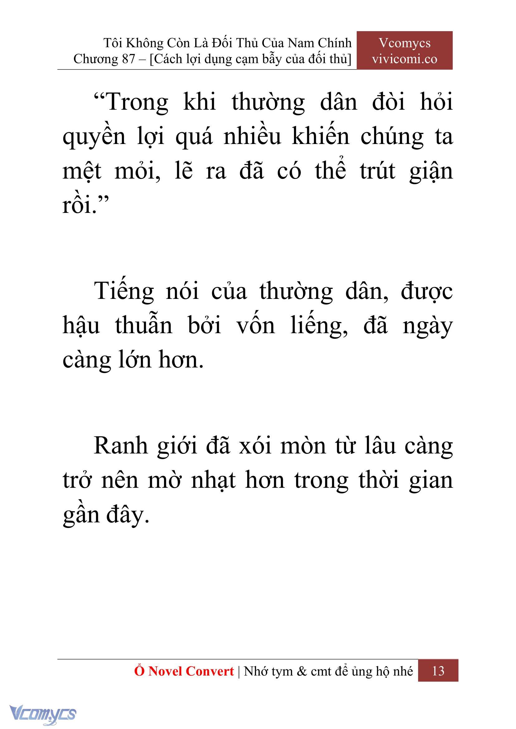 [Novel] Tôi Không Còn Là Đối Thủ Của Nam Chính Chap 87 - Trang 2